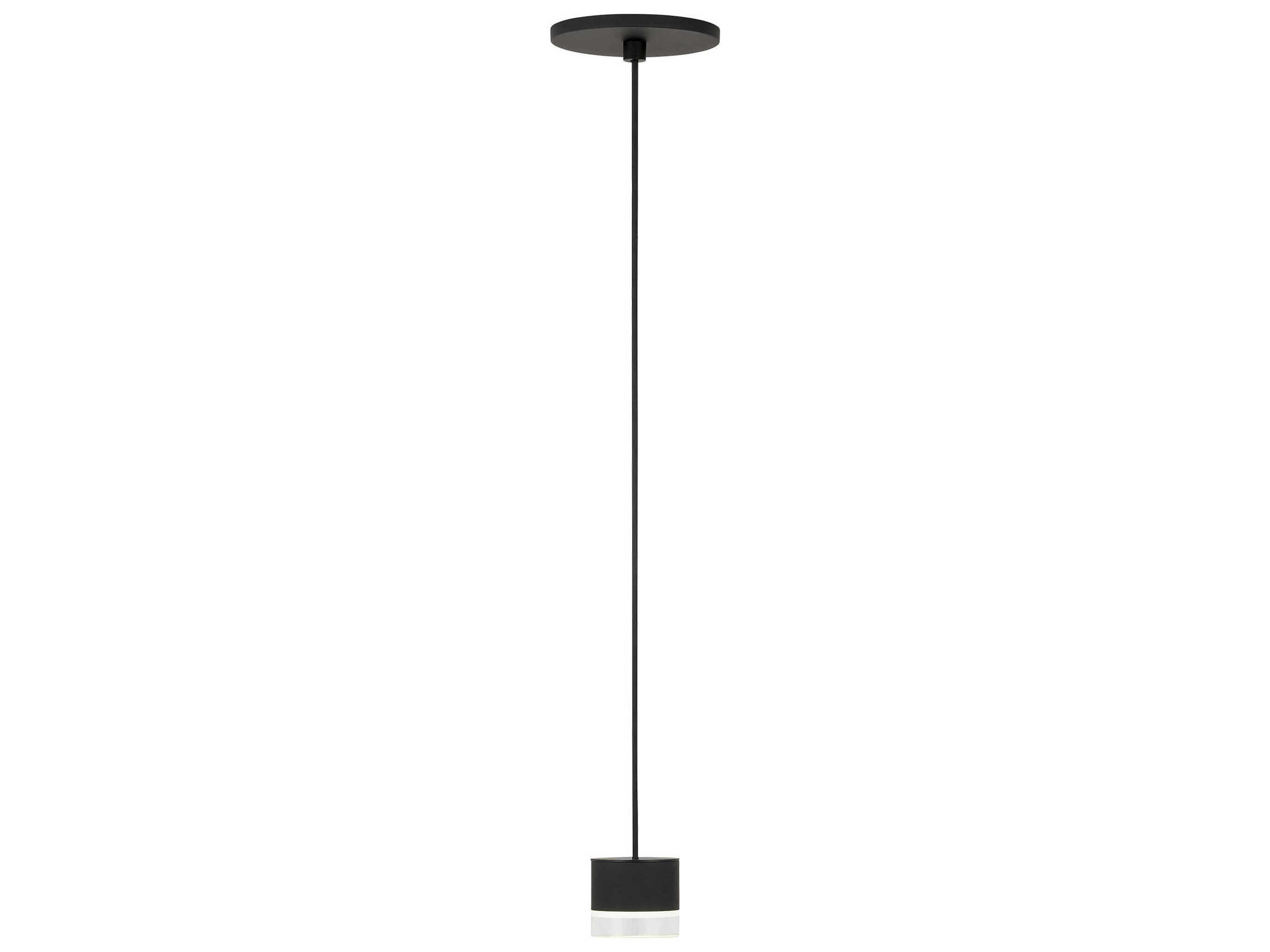 Visual Comfort Modern Gable 1-Light Nightshade Black Round Mini Pendant