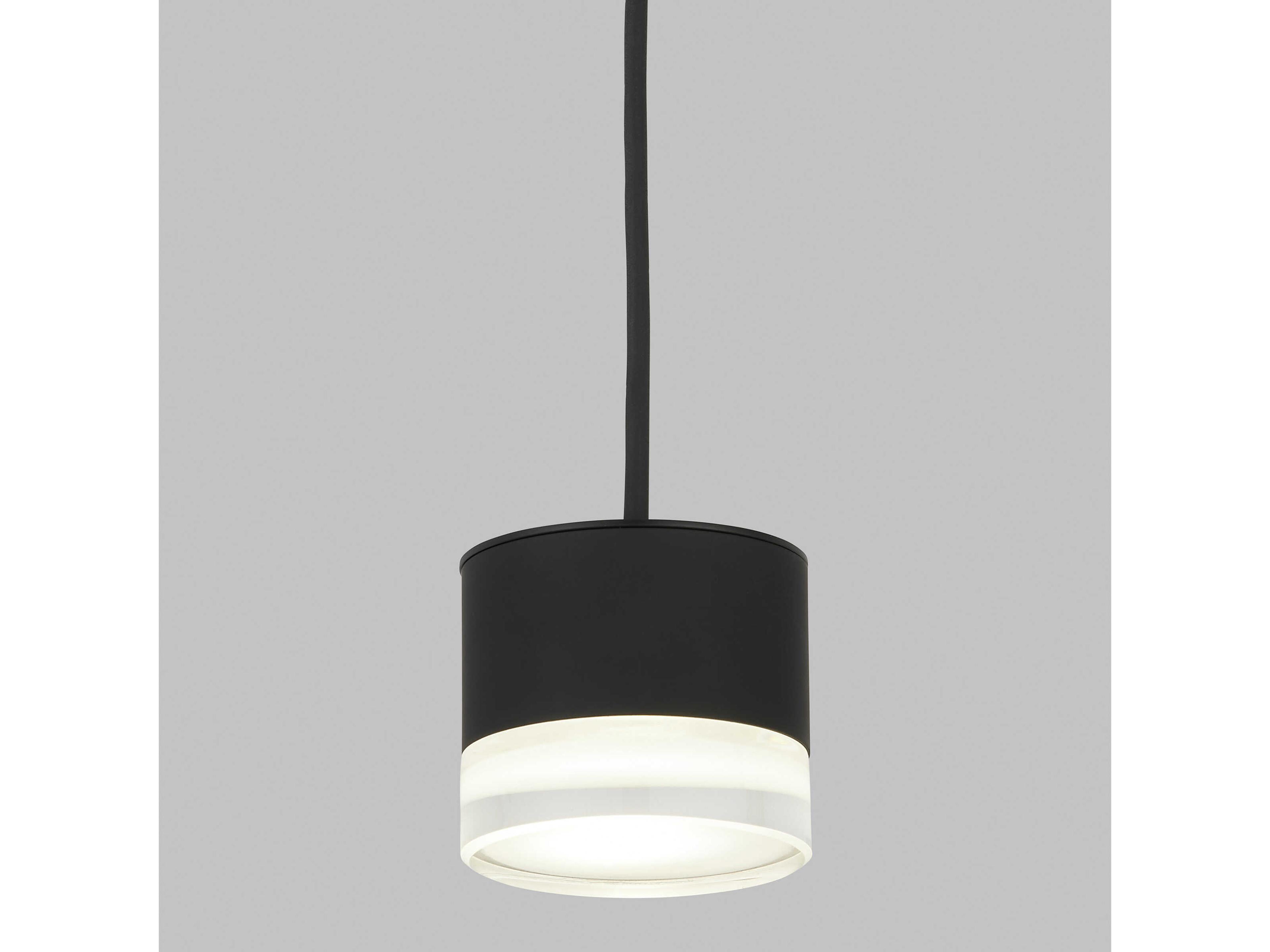 Visual Comfort Modern Gable 1-Light Nightshade Black Round Mini Pendant