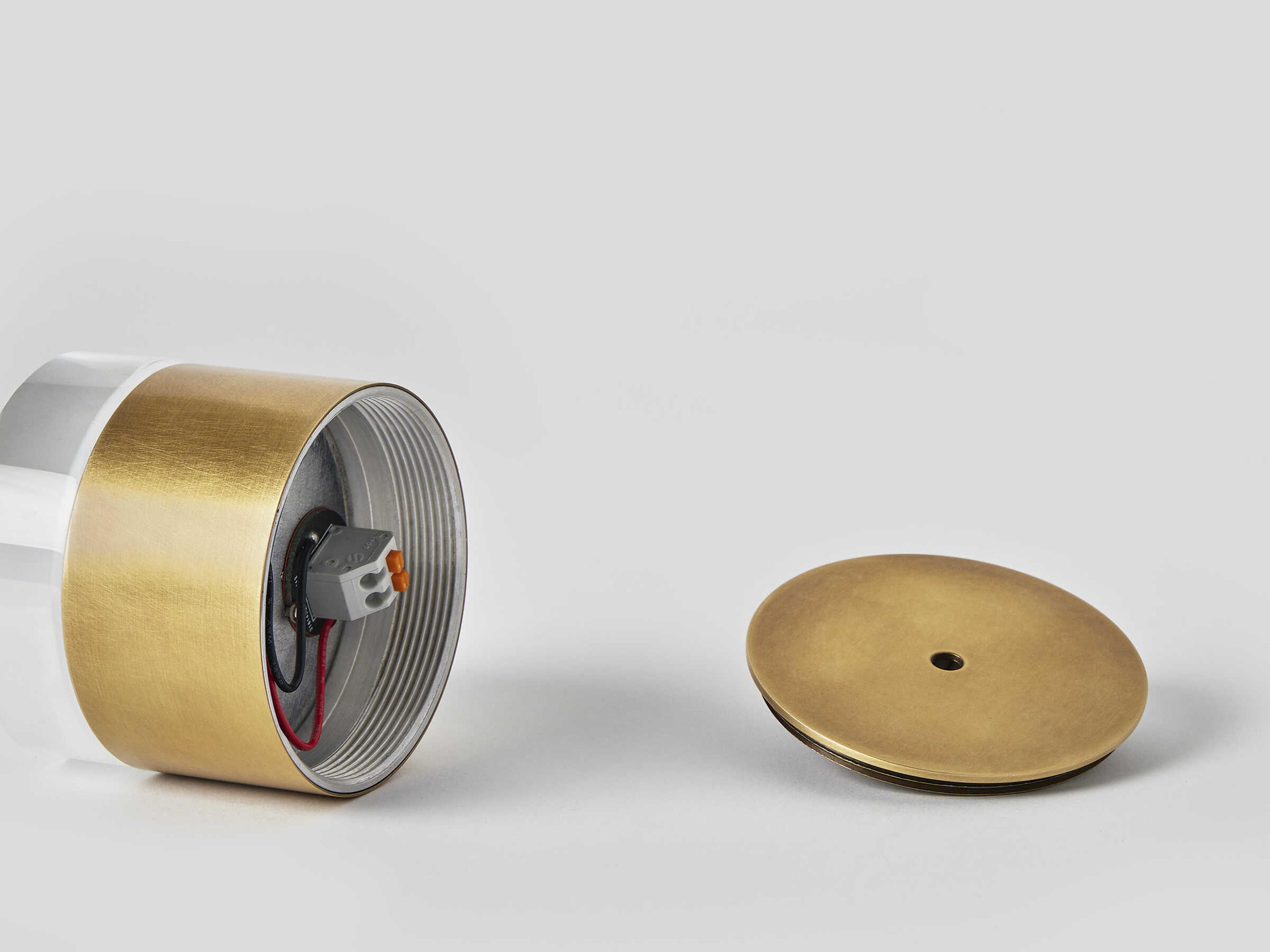 Visual Comfort Modern Gable 1-Light Natural Brass Round Mini Pendant