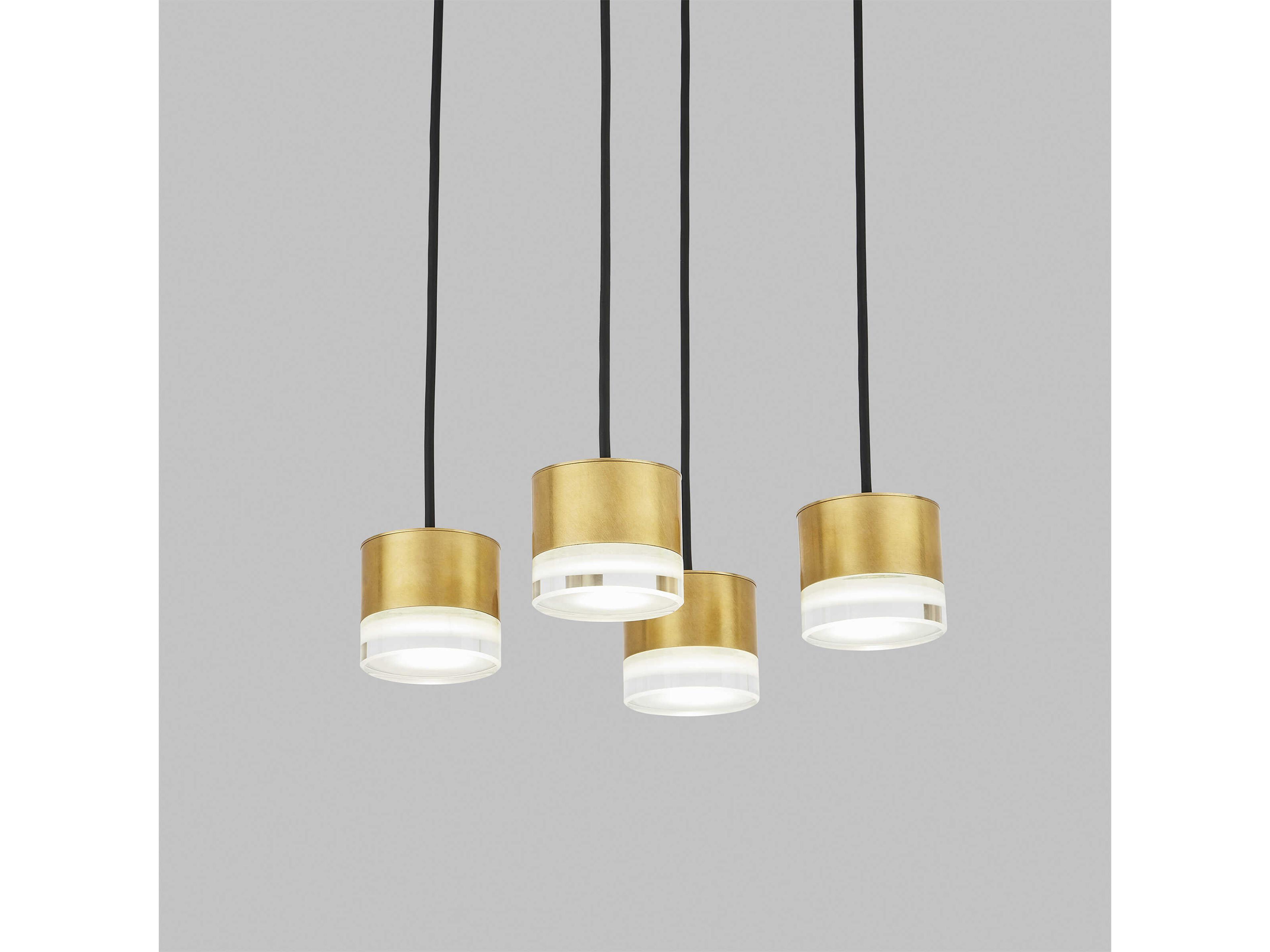 Visual Comfort Modern Gable 4-Light Natural Brass Mini Pendant
