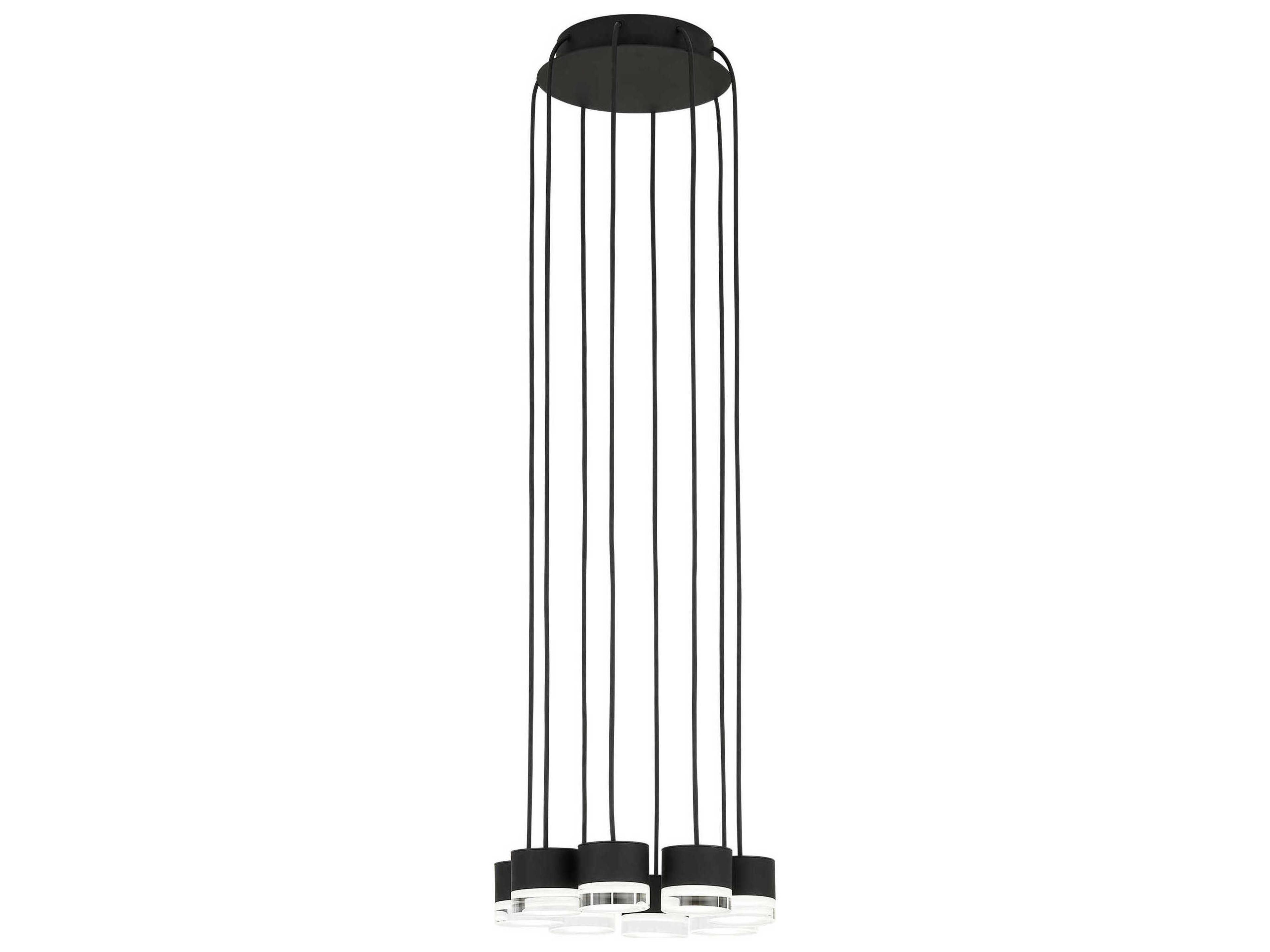 Gable 8-Light Nightshade Black Mini Pendant