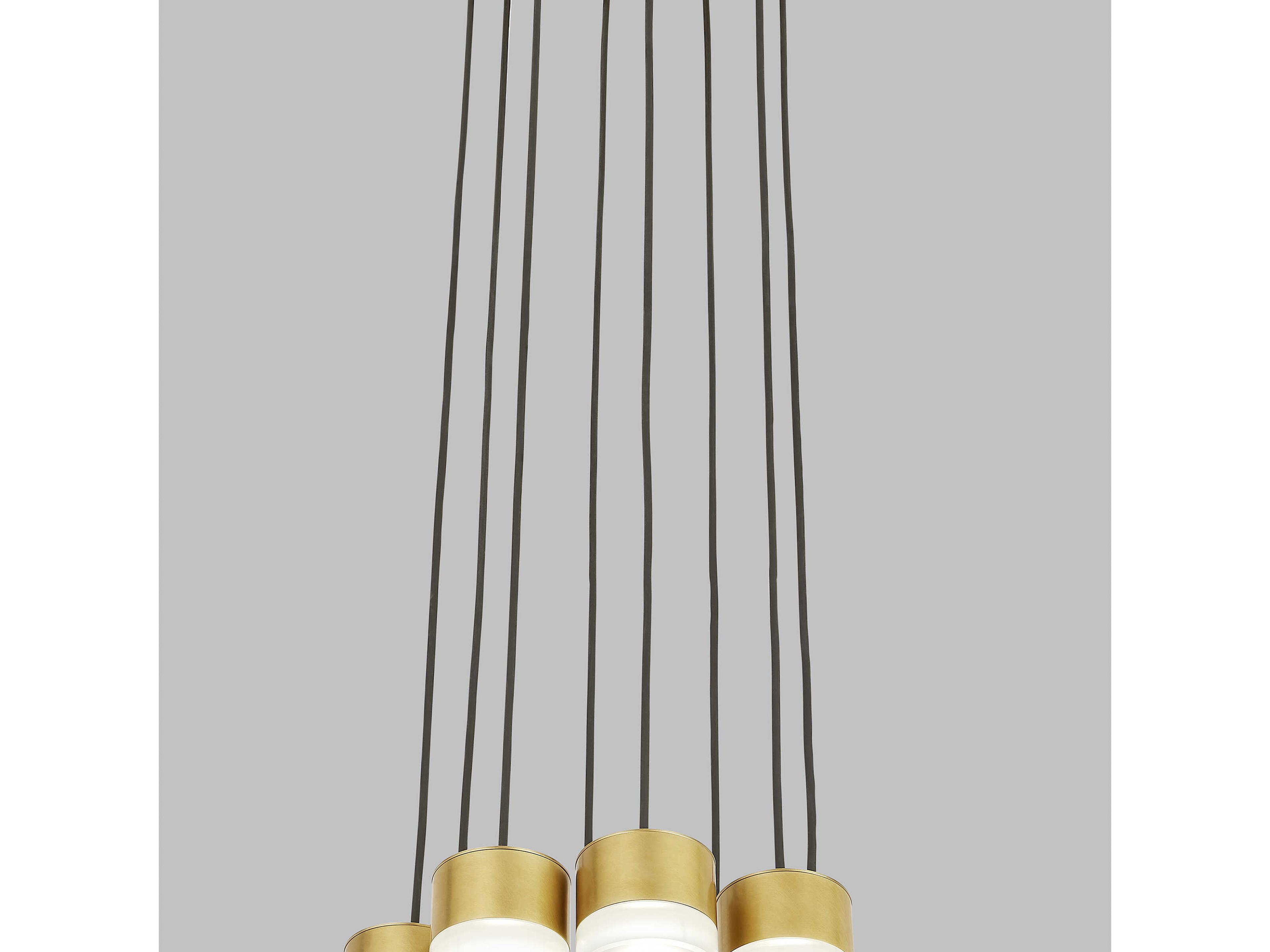 Visual Comfort Modern Gable 8-Light Natural Brass Mini Pendant