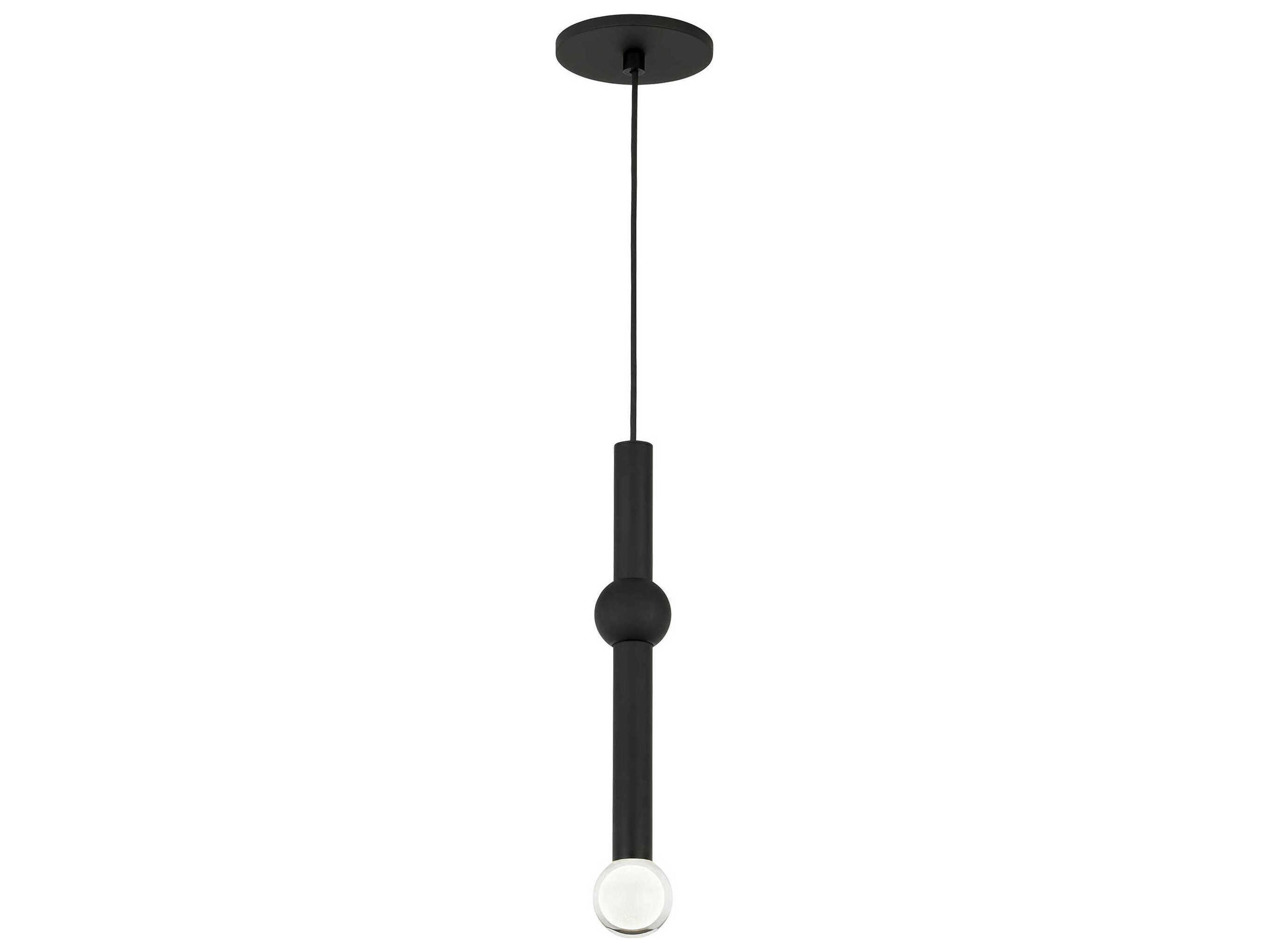 Visual Comfort Modern Guyed 1-Light Nightshade Black Linear Mini Pendant