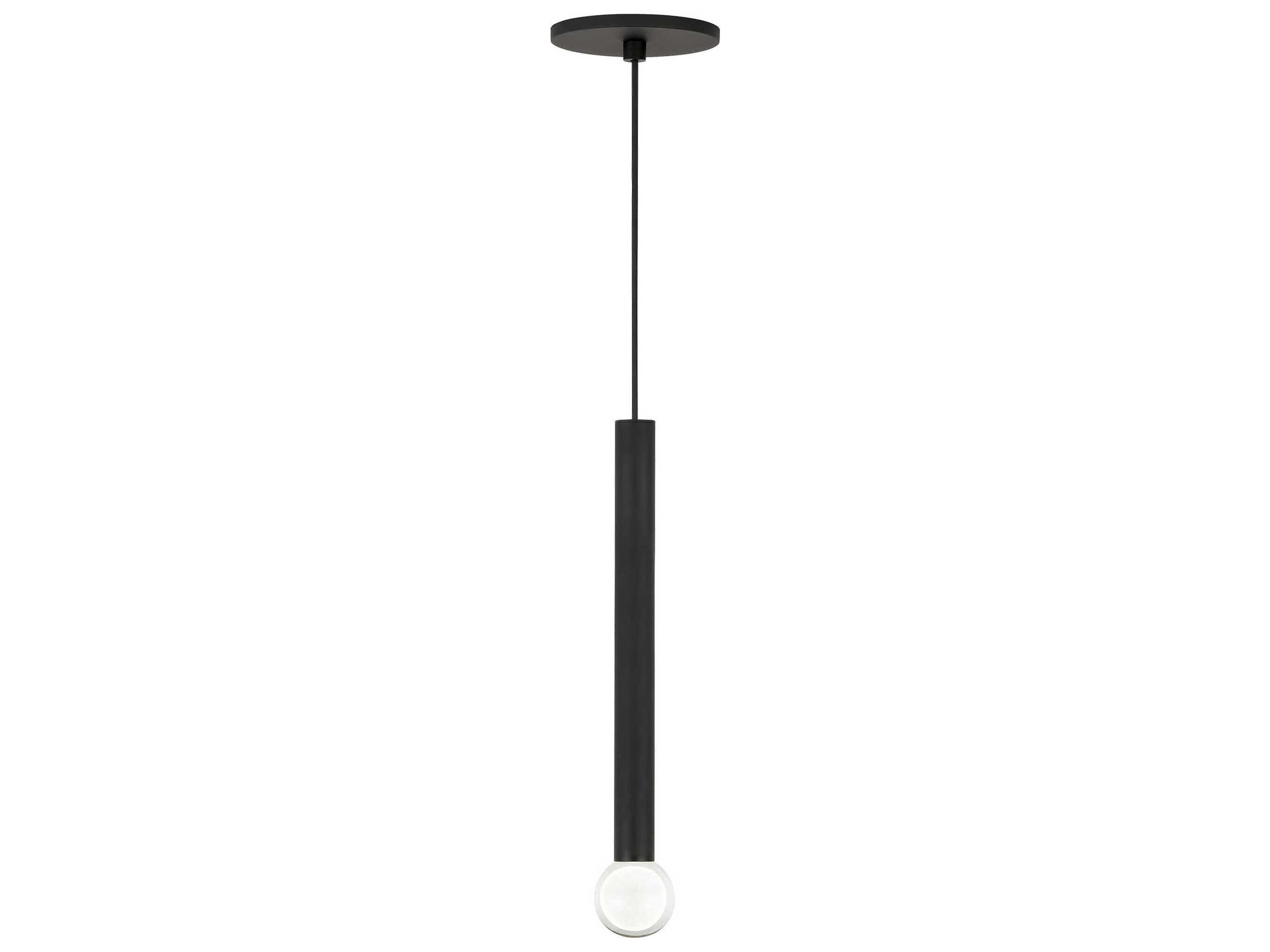 Visual Comfort Modern Guyed 1-Light Nightshade Black Linear Mini Pendant
