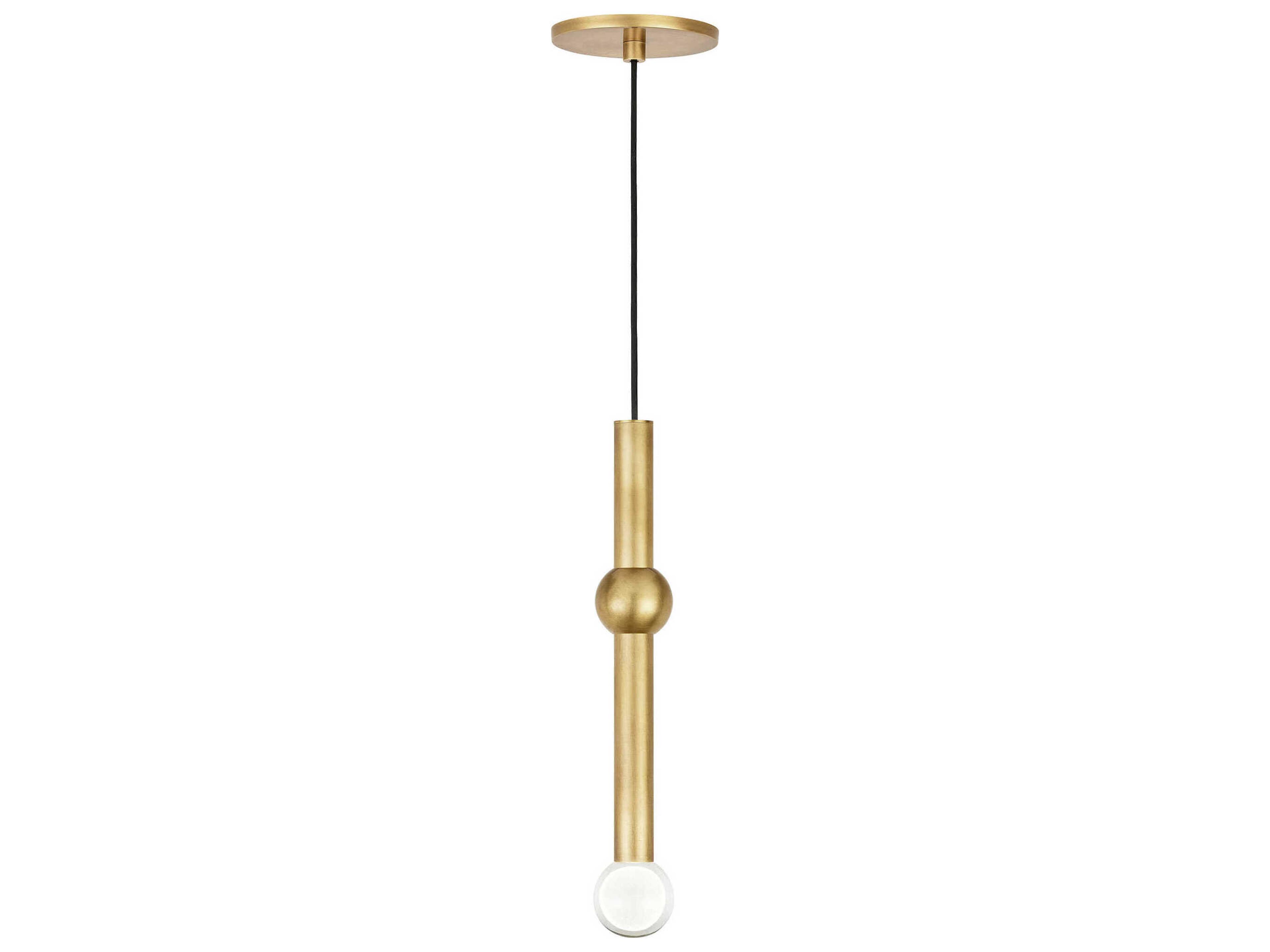 Guyed 1-Light Natural Brass Linear Mini Pendant