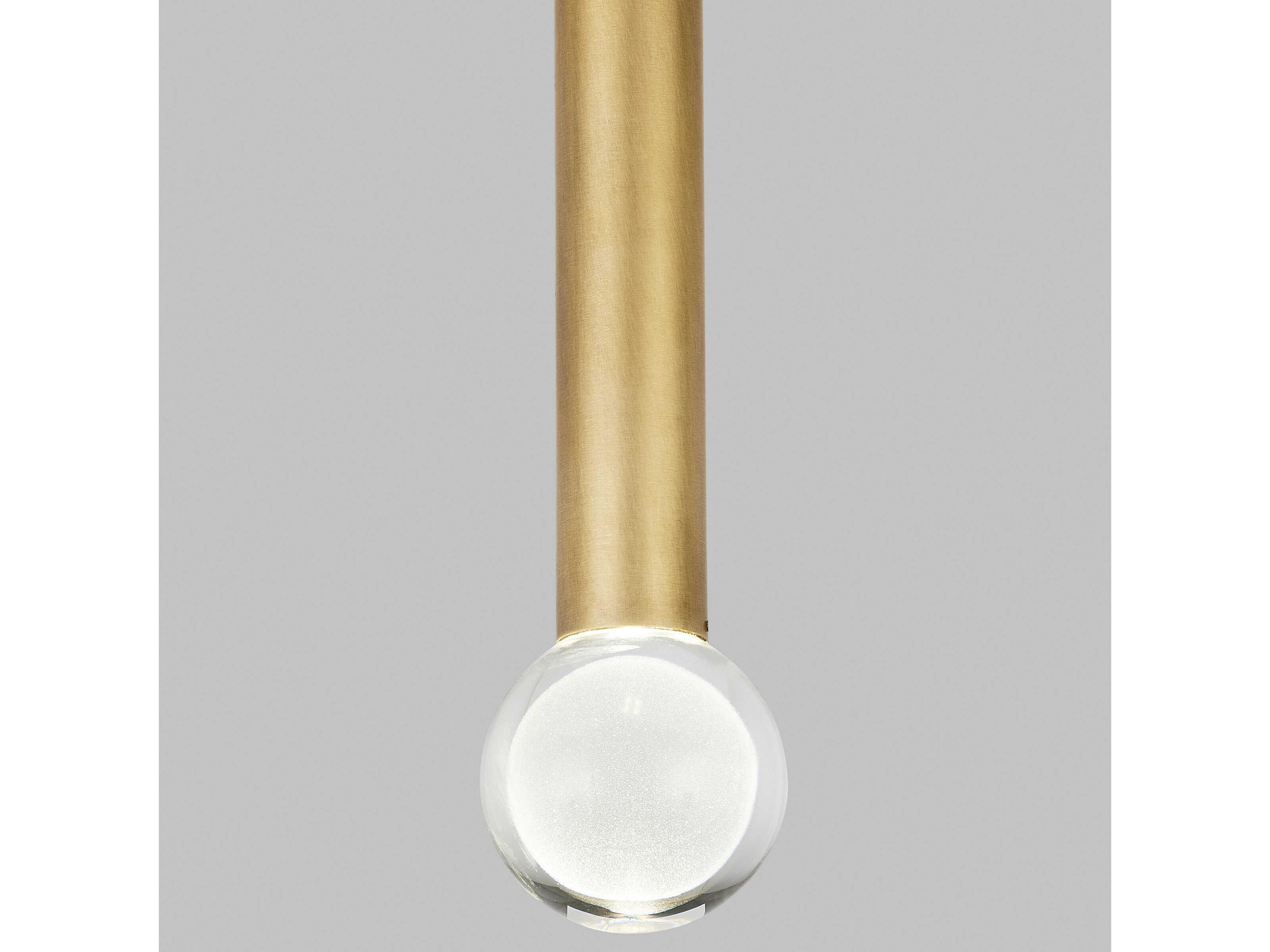 Visual Comfort Modern Guyed 1-Light Natural Brass Linear Mini Pendant