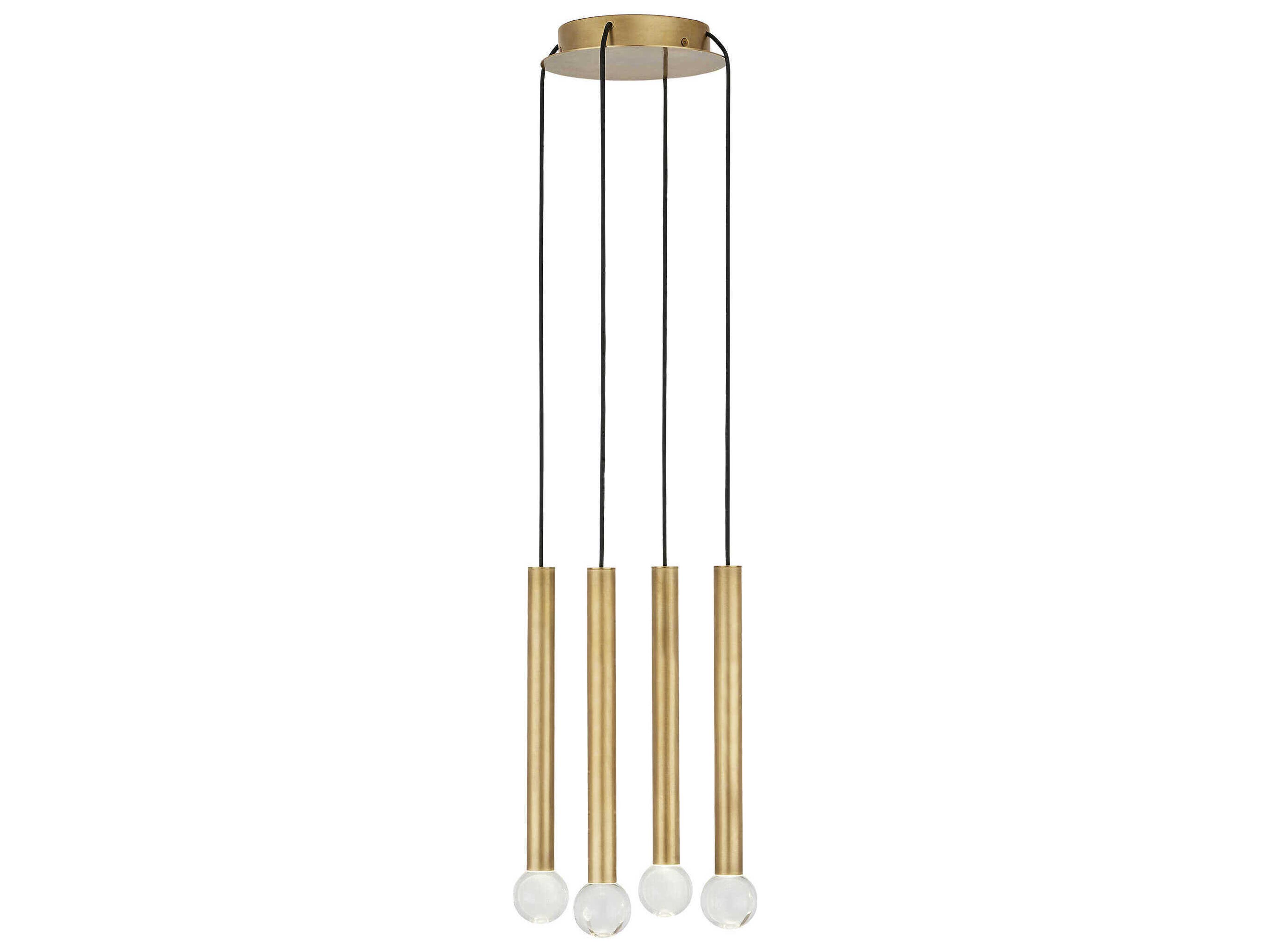 Visual Comfort Modern Guyed 4-Light Natural Brass Mini Pendant