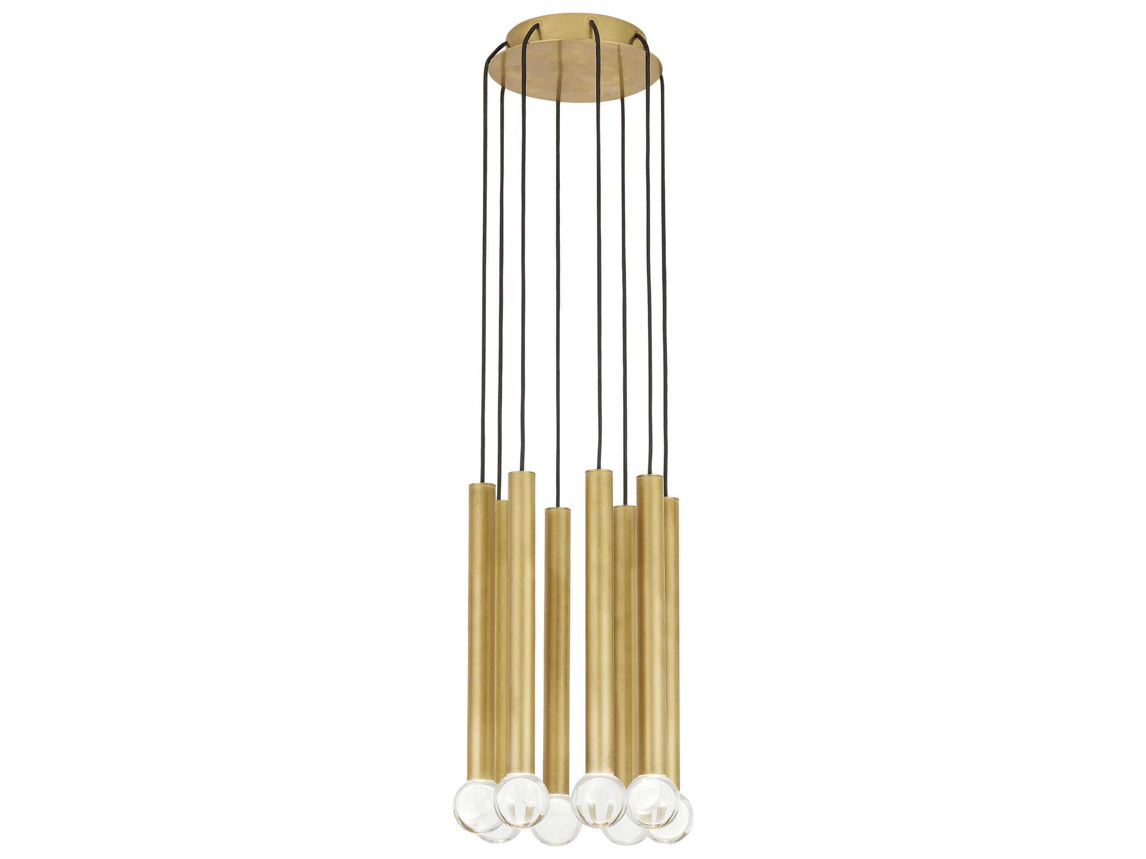 Visual Comfort Modern Guyed 8-Light Natural Brass Mini Pendant