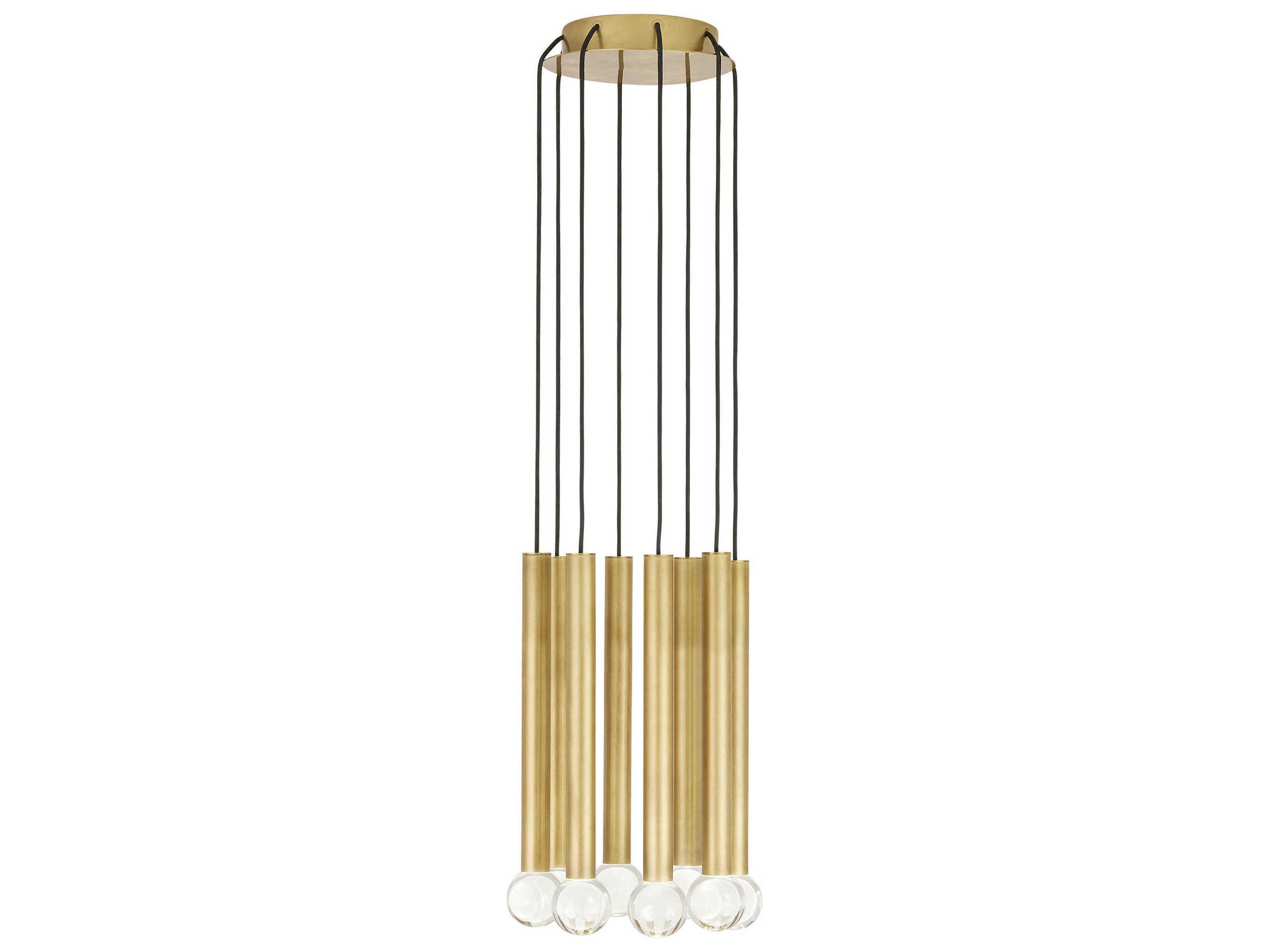 Visual Comfort Modern Guyed 8-Light Natural Brass Mini Pendant
