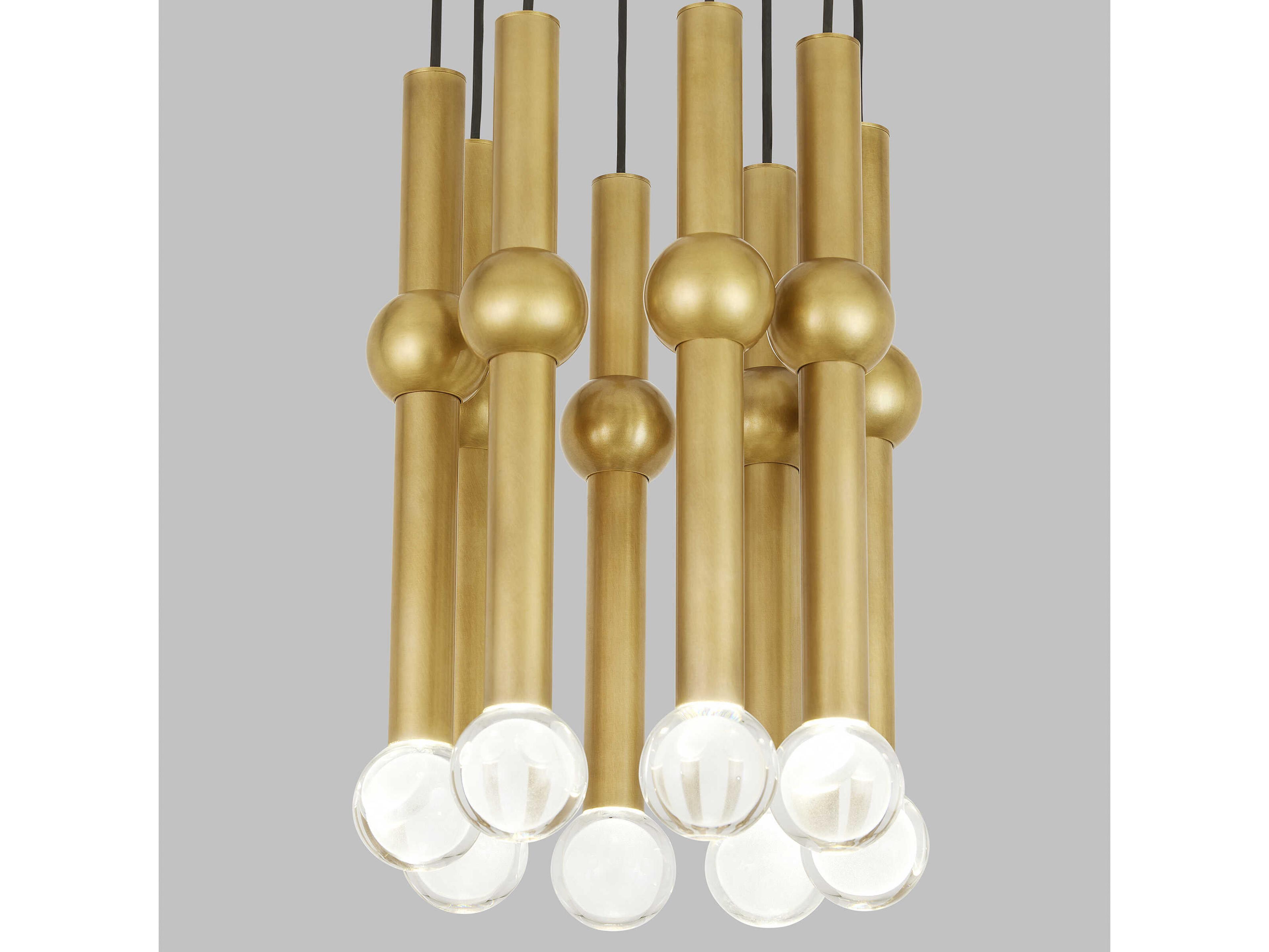 Visual Comfort Modern Guyed 8-Light Natural Brass Mini Pendant