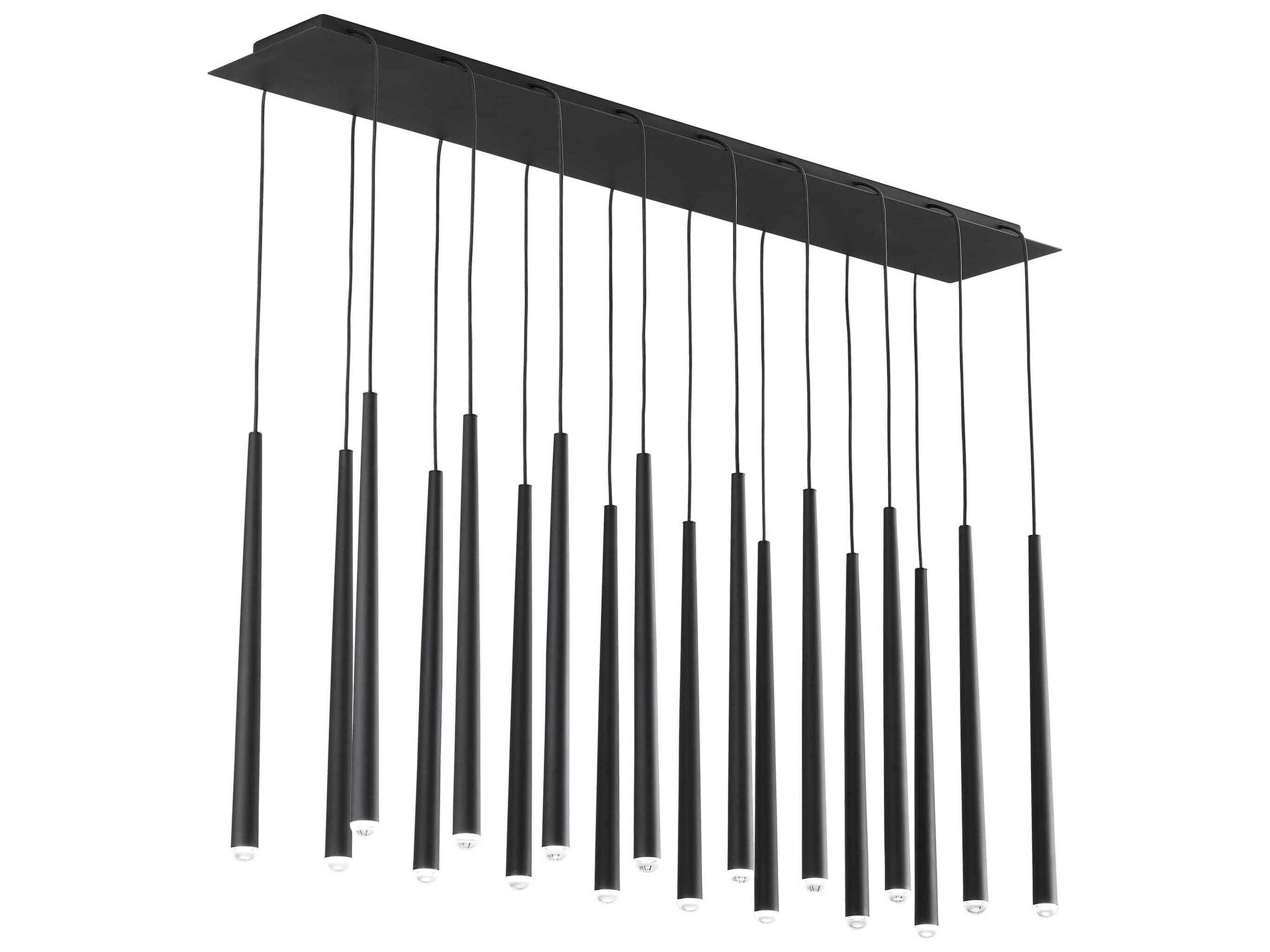 Visual Comfort Modern Pylon 18-Light Nightshade Black Linear Island Pendant