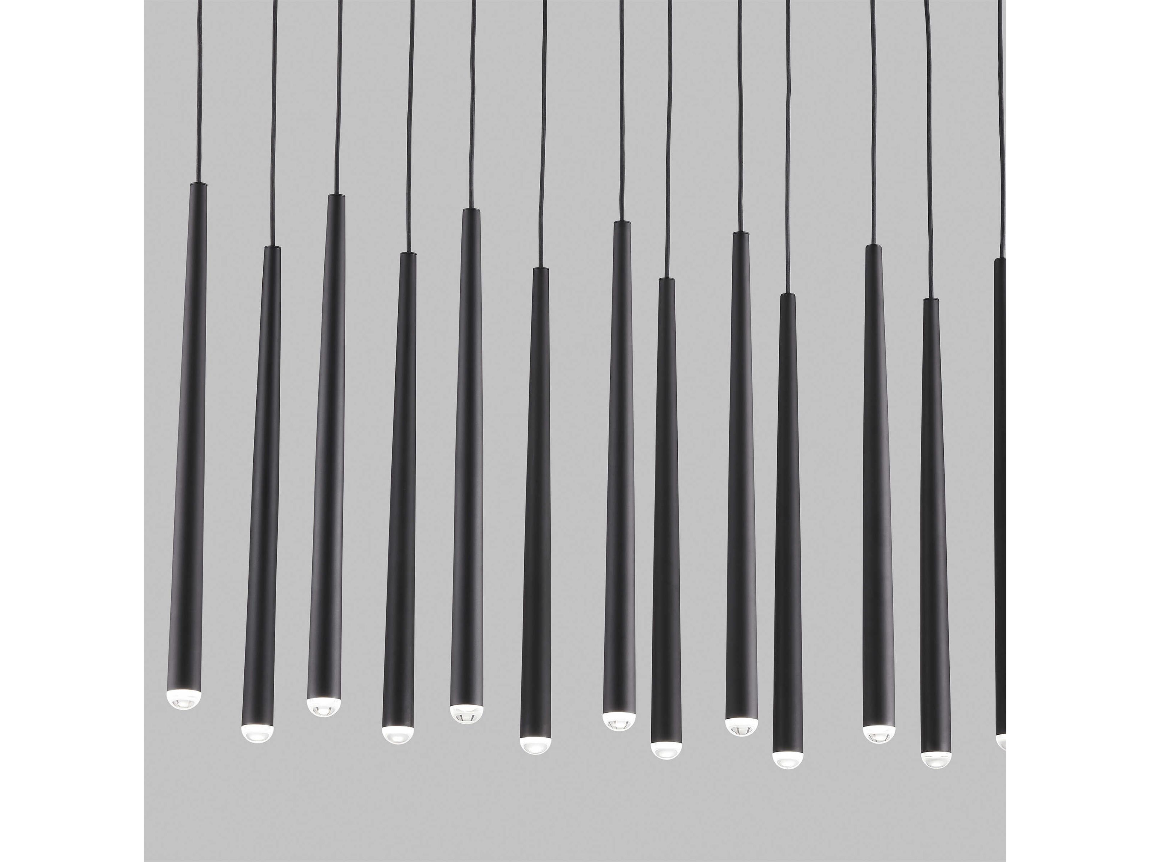 Visual Comfort Modern Pylon 18-Light Nightshade Black Linear Island Pendant