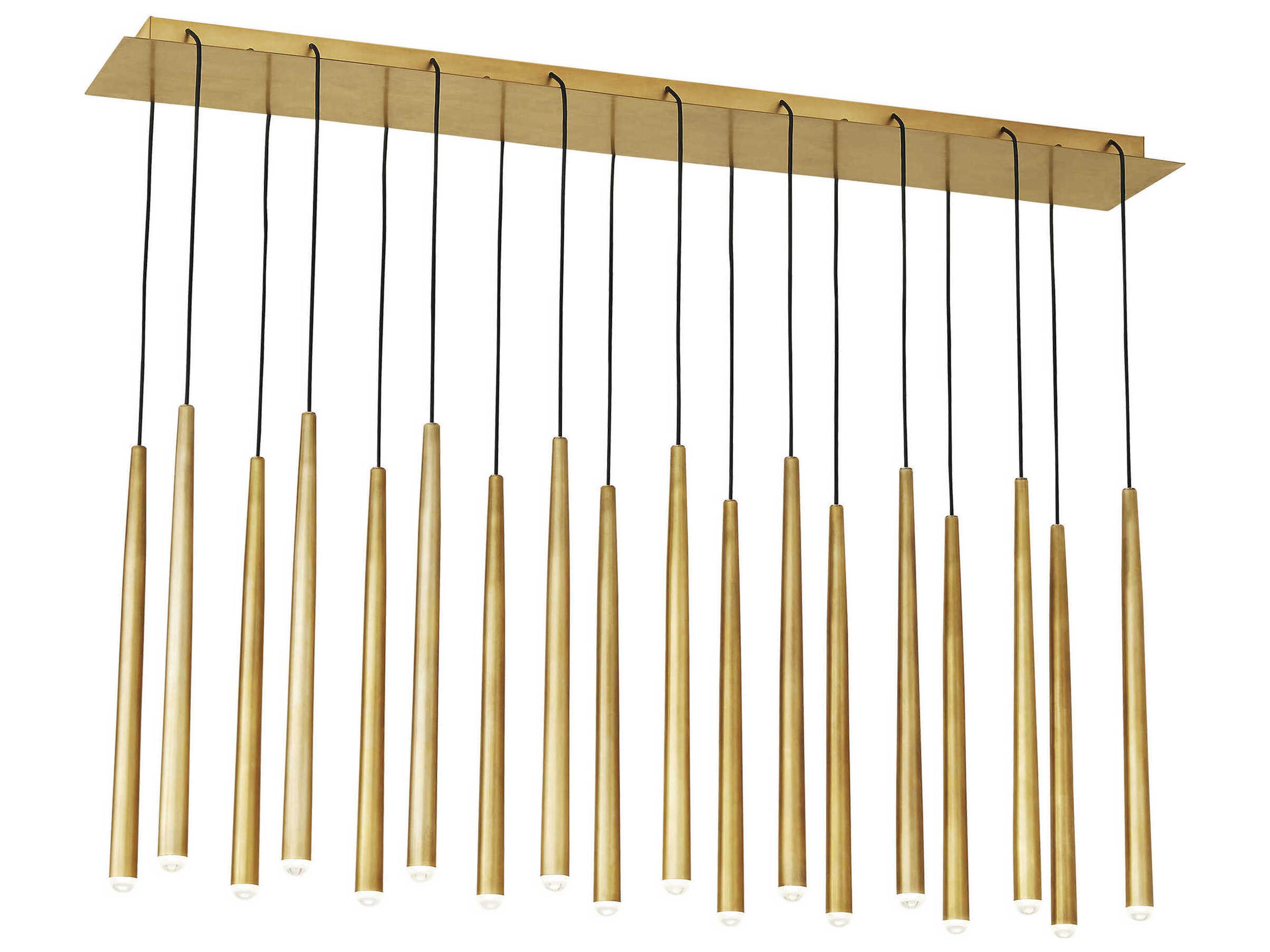Pylon 18-Light Natural Brass Linear Island Pendant