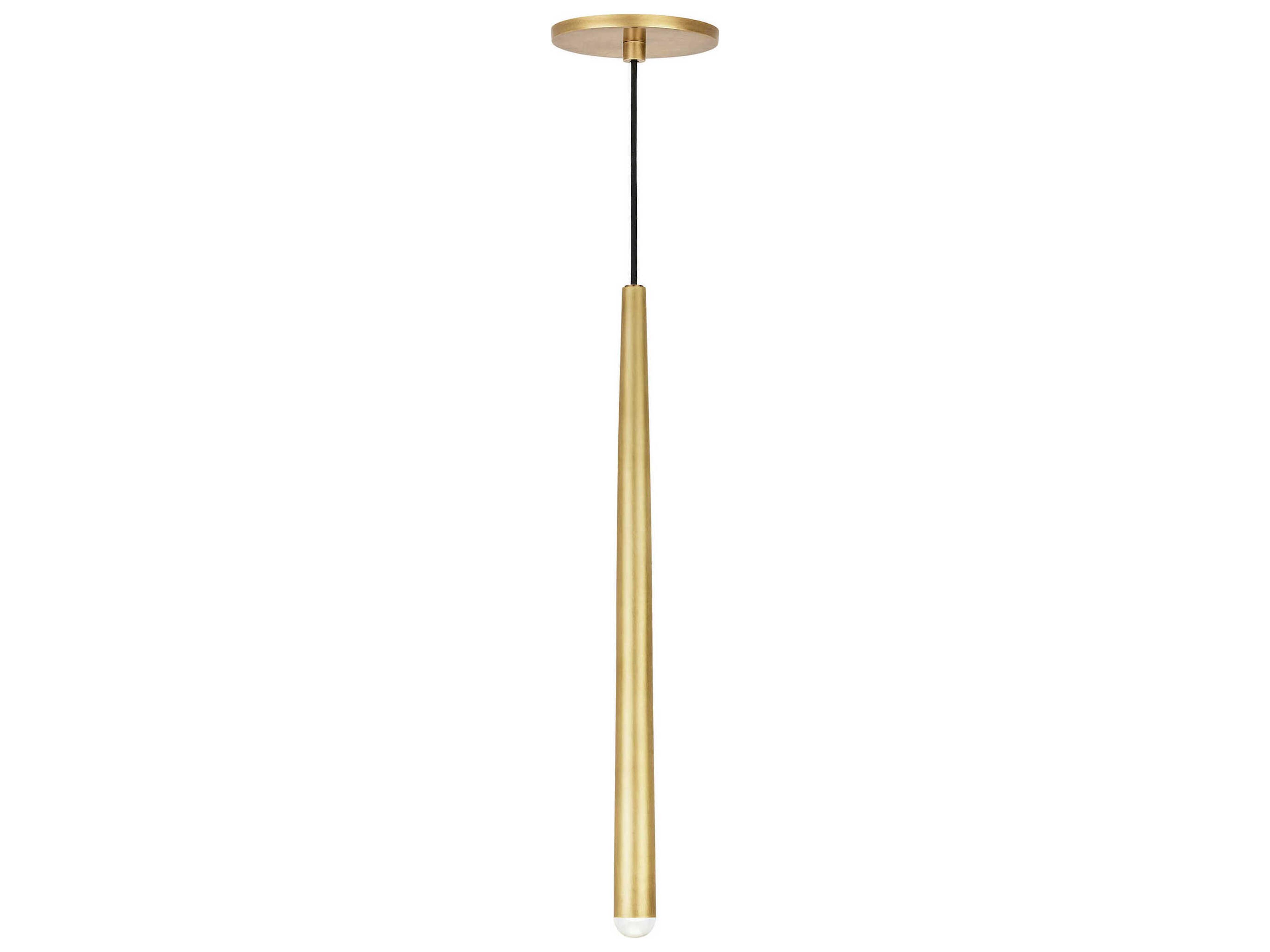 Pylon LED Mini Pendant Light in Natural Brass