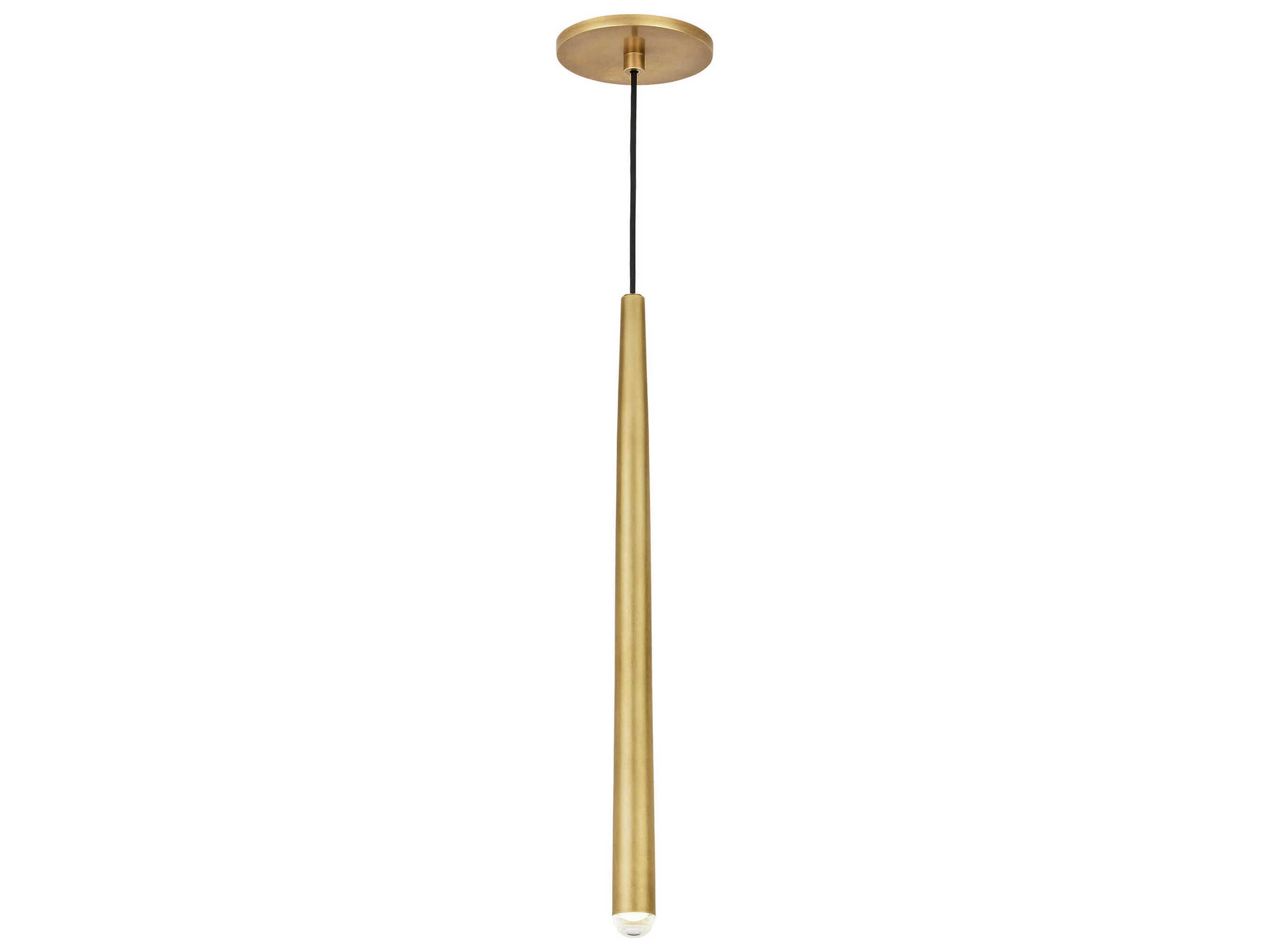 Visual Comfort Modern Pylon 1-Light Natural Brass Linear Mini Pendant