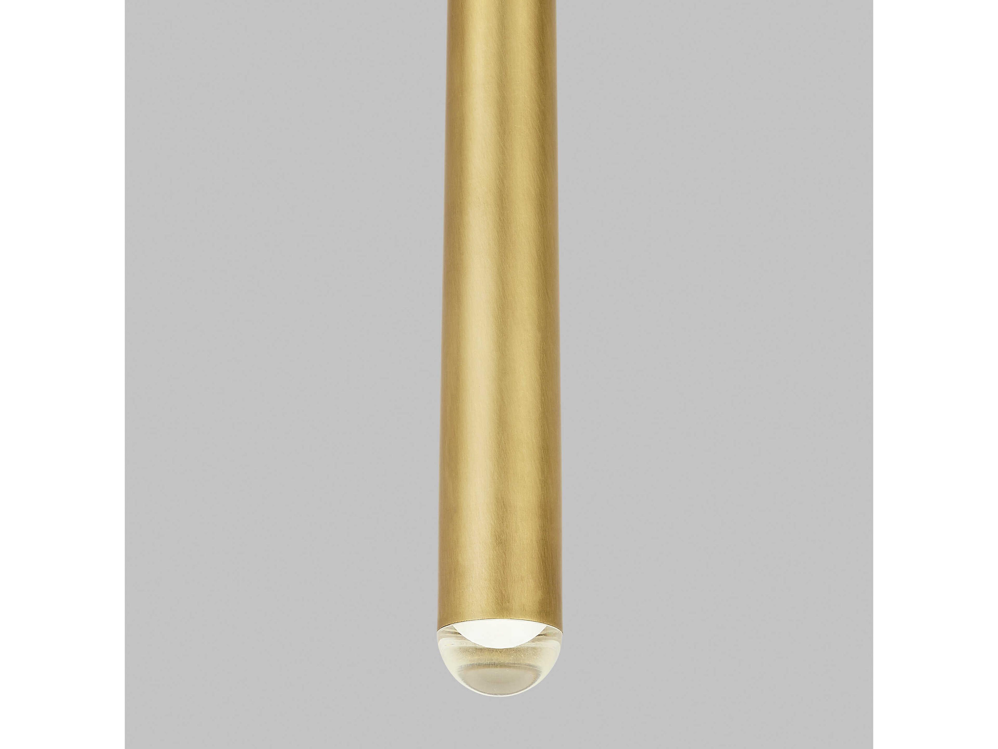 Visual Comfort Modern Pylon 1-Light Natural Brass Linear Mini Pendant