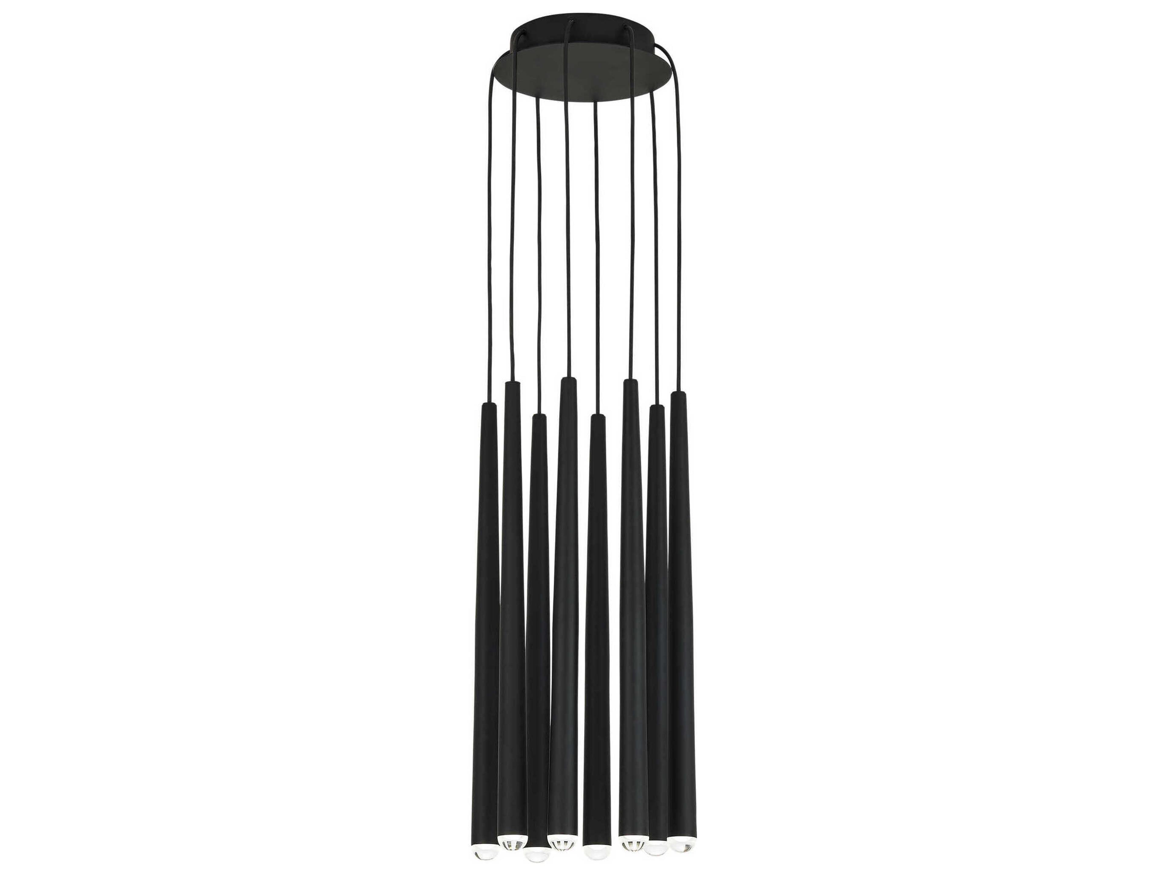 Visual Comfort Modern Pylon 8-Light Nightshade Black Linear Mini Pendant