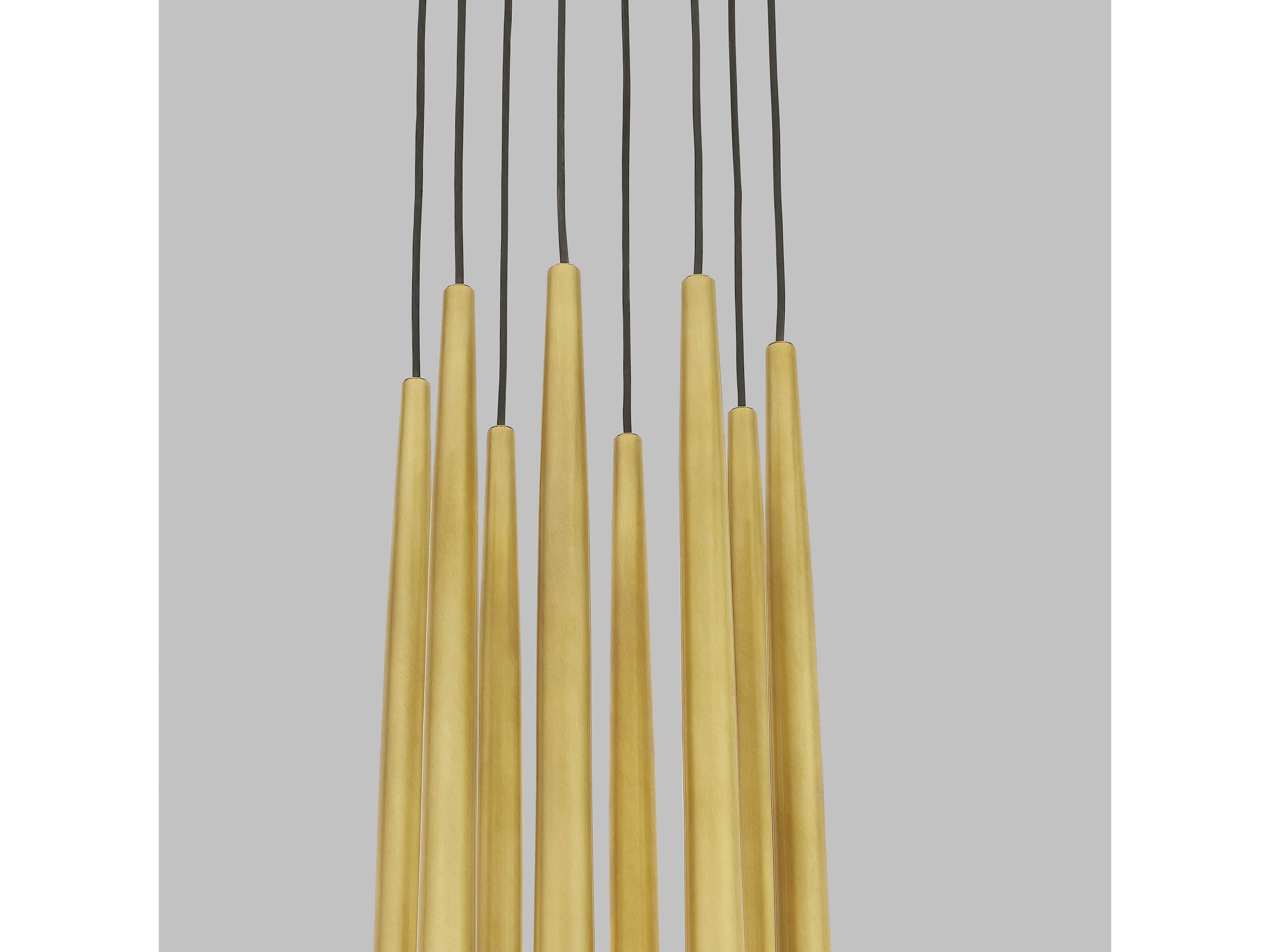 Visual Comfort Modern Pylon 8-Light Natural Brass Linear Mini Pendant