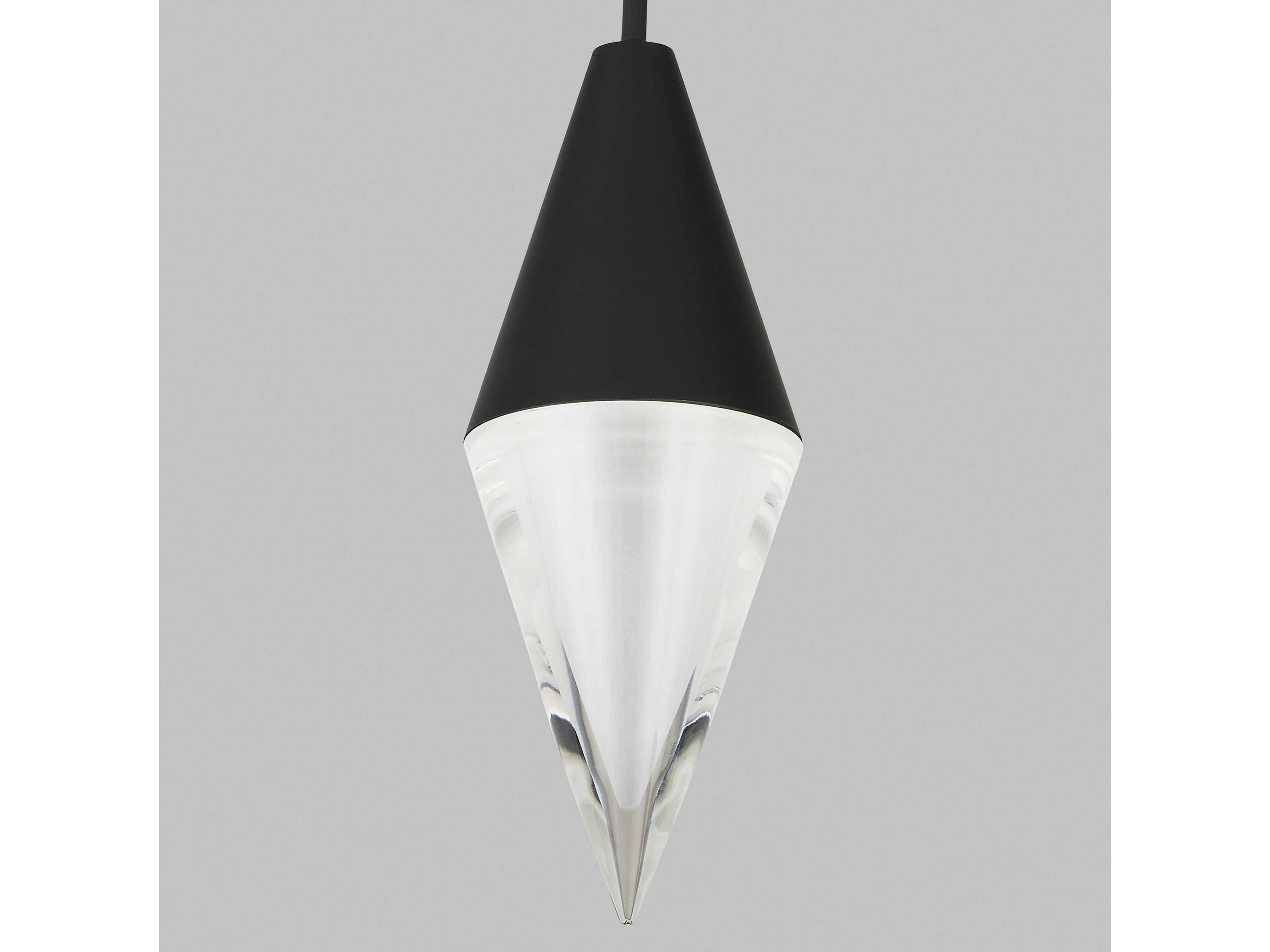 Visual Comfort Modern Turret 1-Light Nightshade Black Mini Pendant