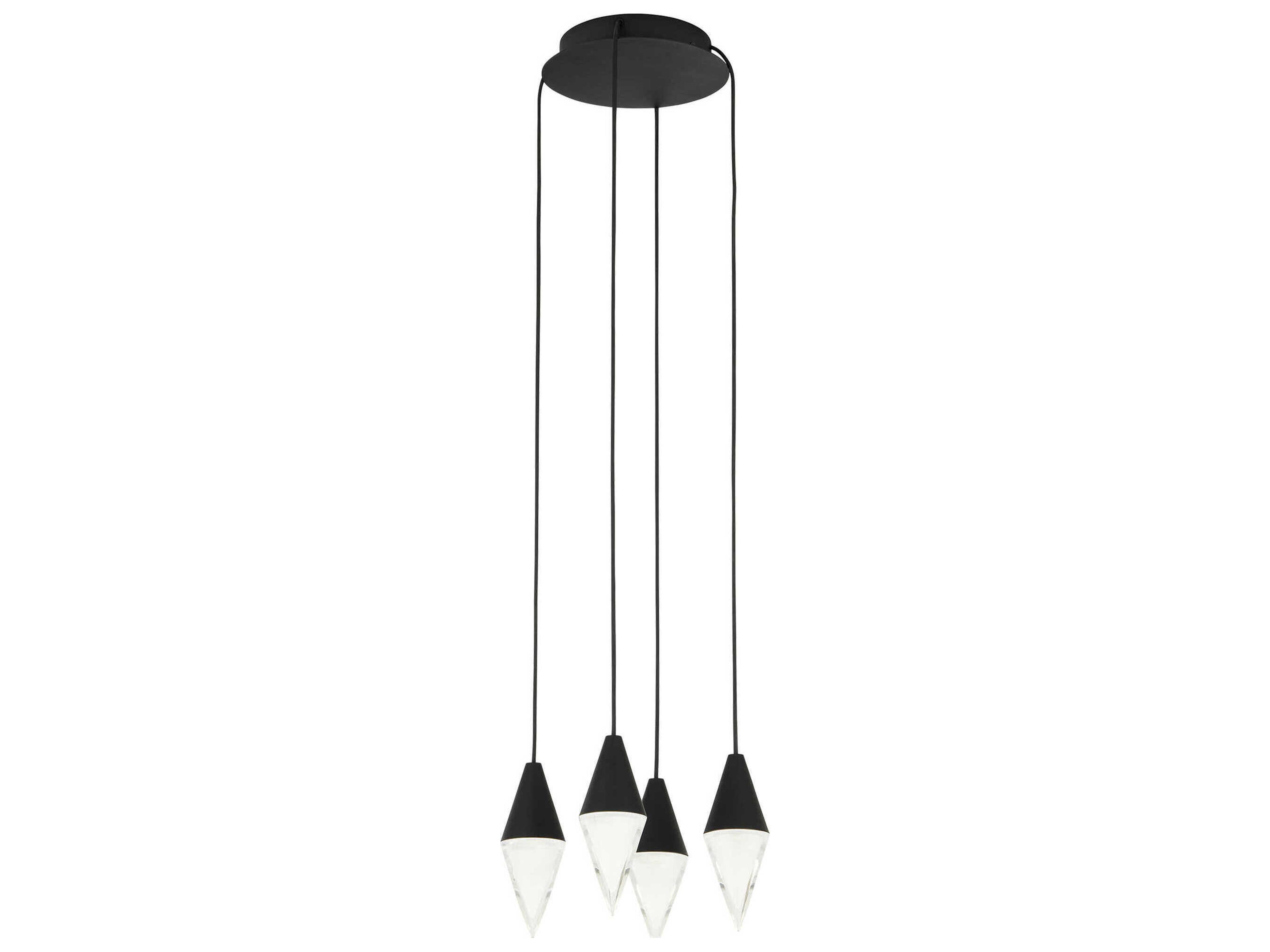 Visual Comfort Modern Turret 4-Light Nightshade Black Mini Pendant