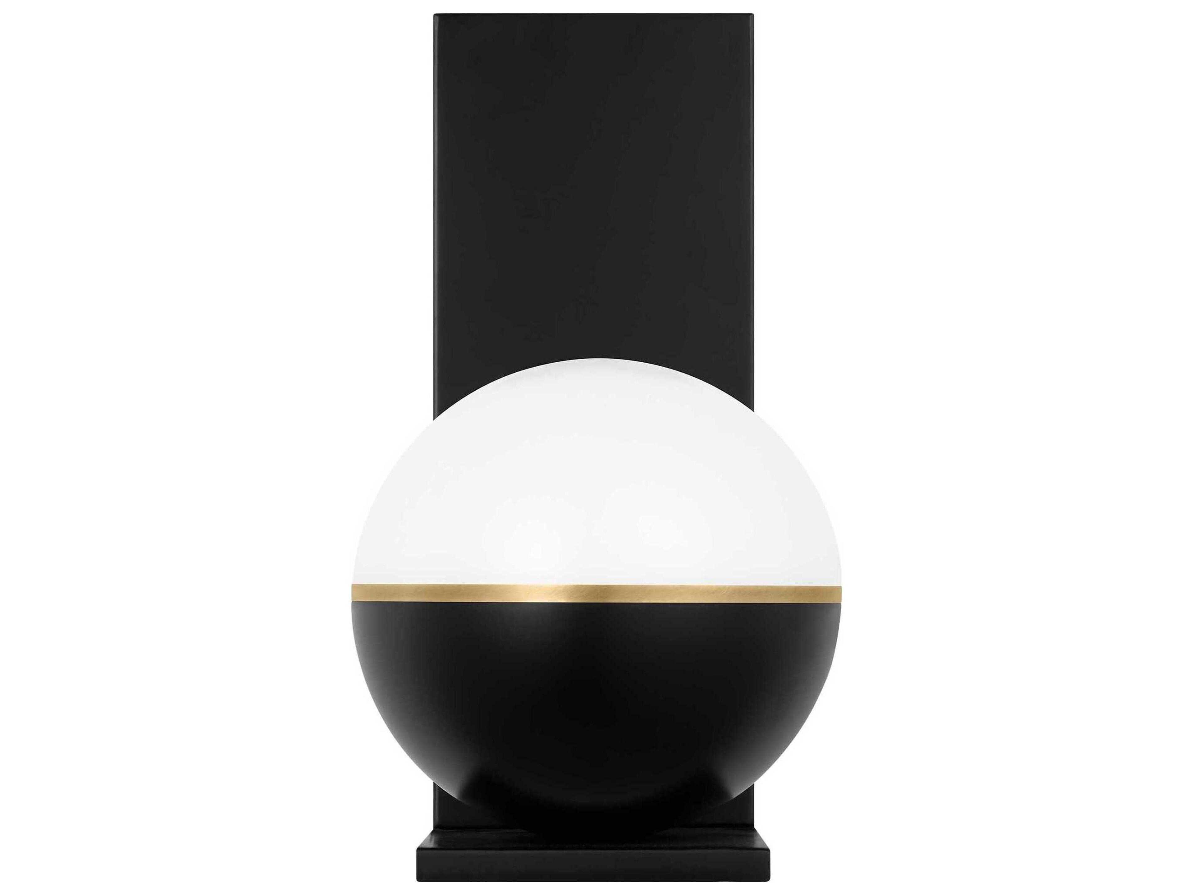 Visual Comfort Modern Akova 1-Light Matte Black Plated Brass Wall Sconce