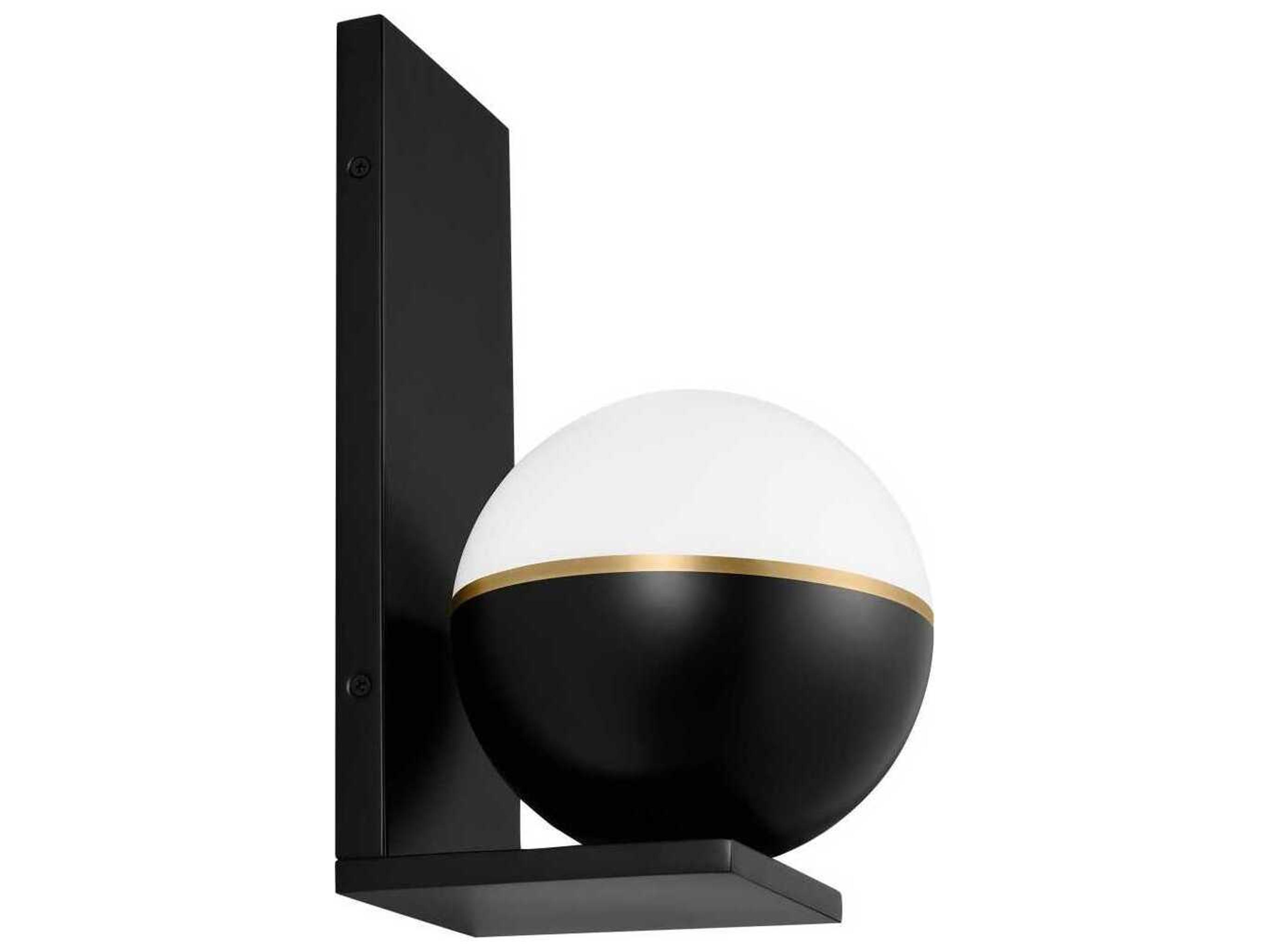 Visual Comfort Modern Akova 1-Light Matte Black Plated Brass Wall Sconce