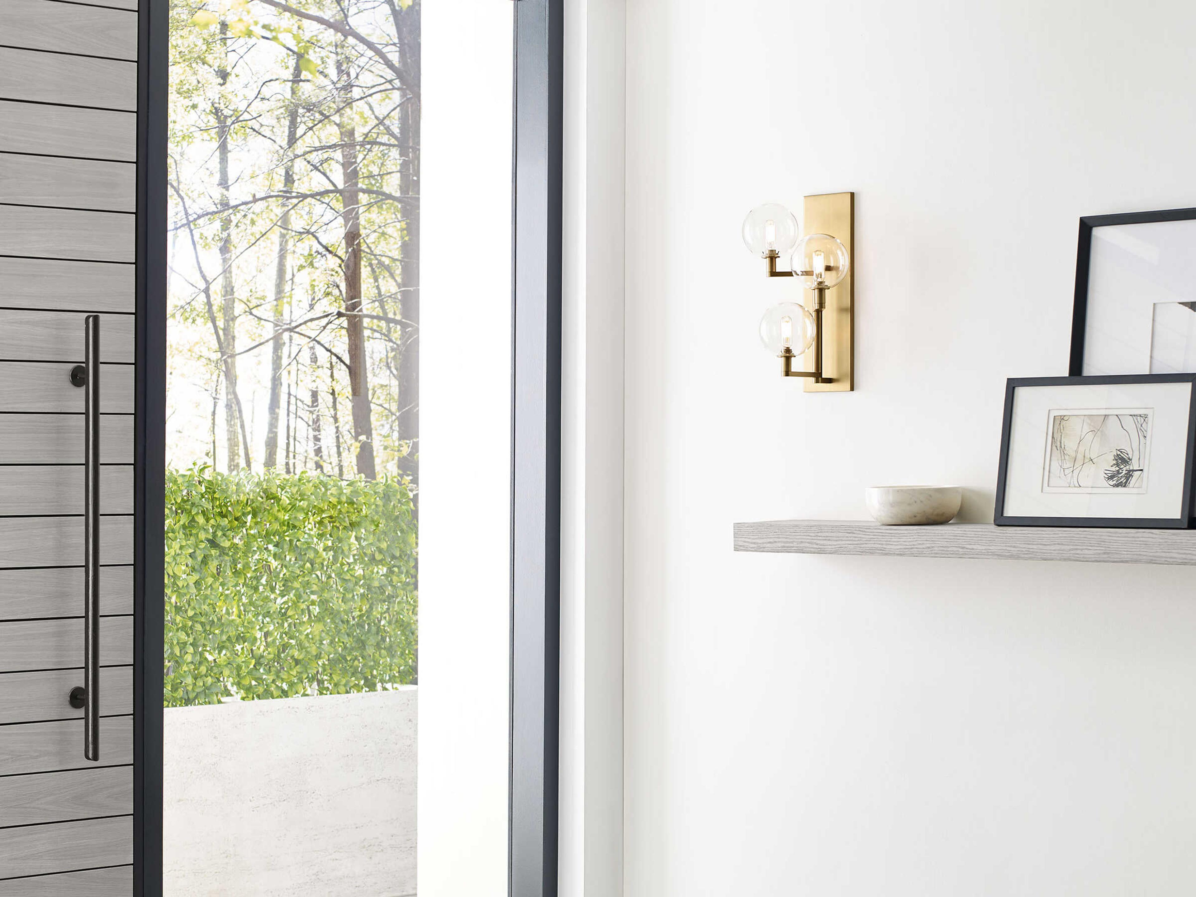 Visual Comfort Modern Gambit 3-Light Aged Brass Wall Sconce