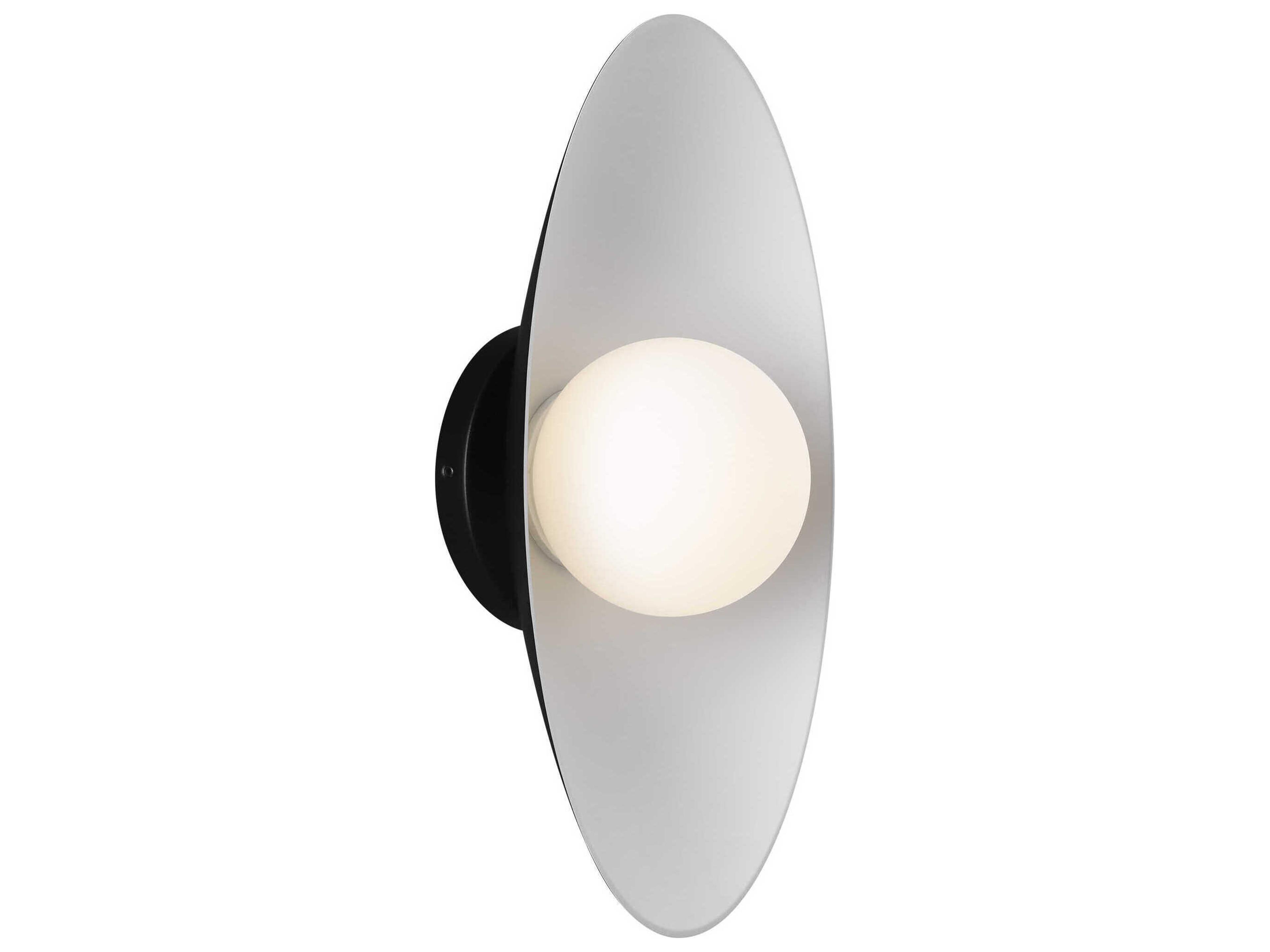 Visual Comfort Modern Joni 1-Light Matte Black White Wall Sconce