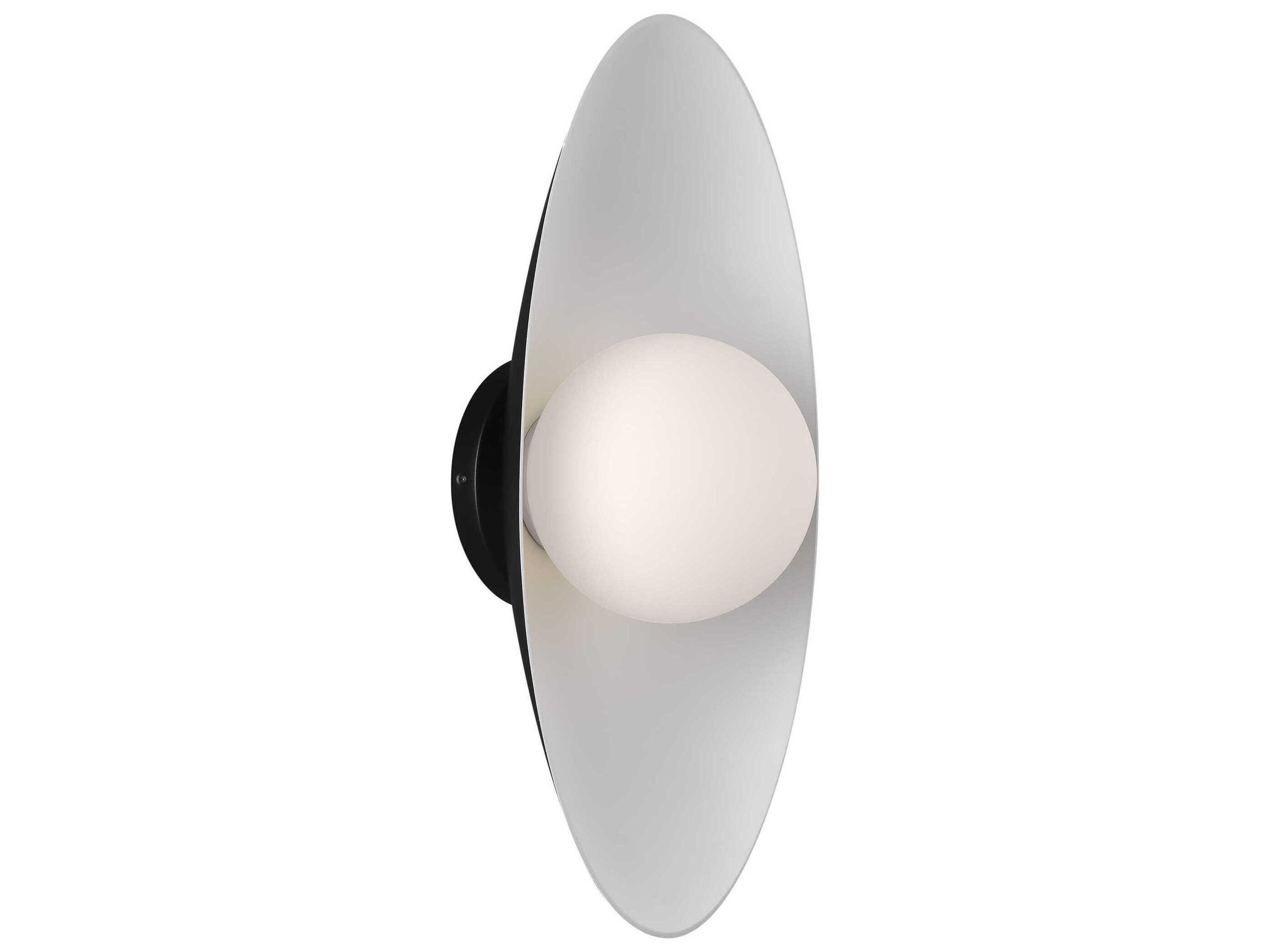 Visual Comfort Modern Joni 1-Light Matte Black White Wall Sconce