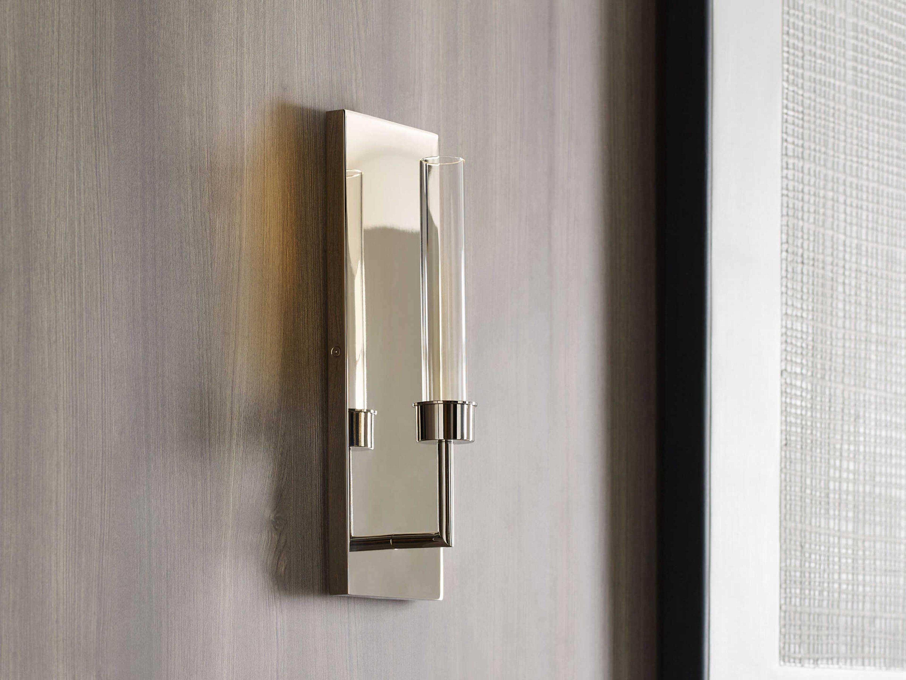 Visual Comfort Modern Linger 1-Light Polished Nickel Wall Sconce