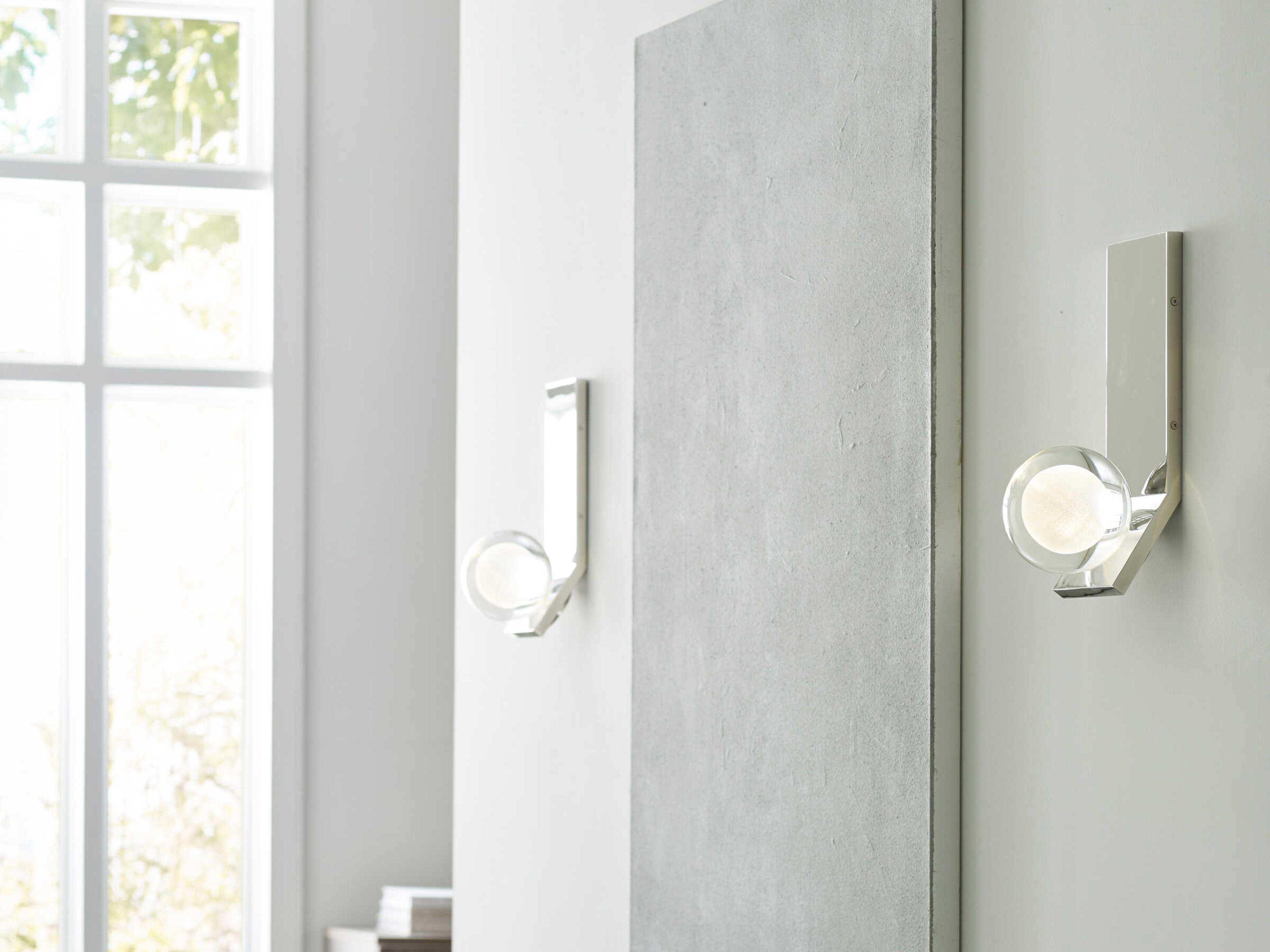 Visual Comfort Modern Mina 1-Light Polished Nickel Wall Sconce