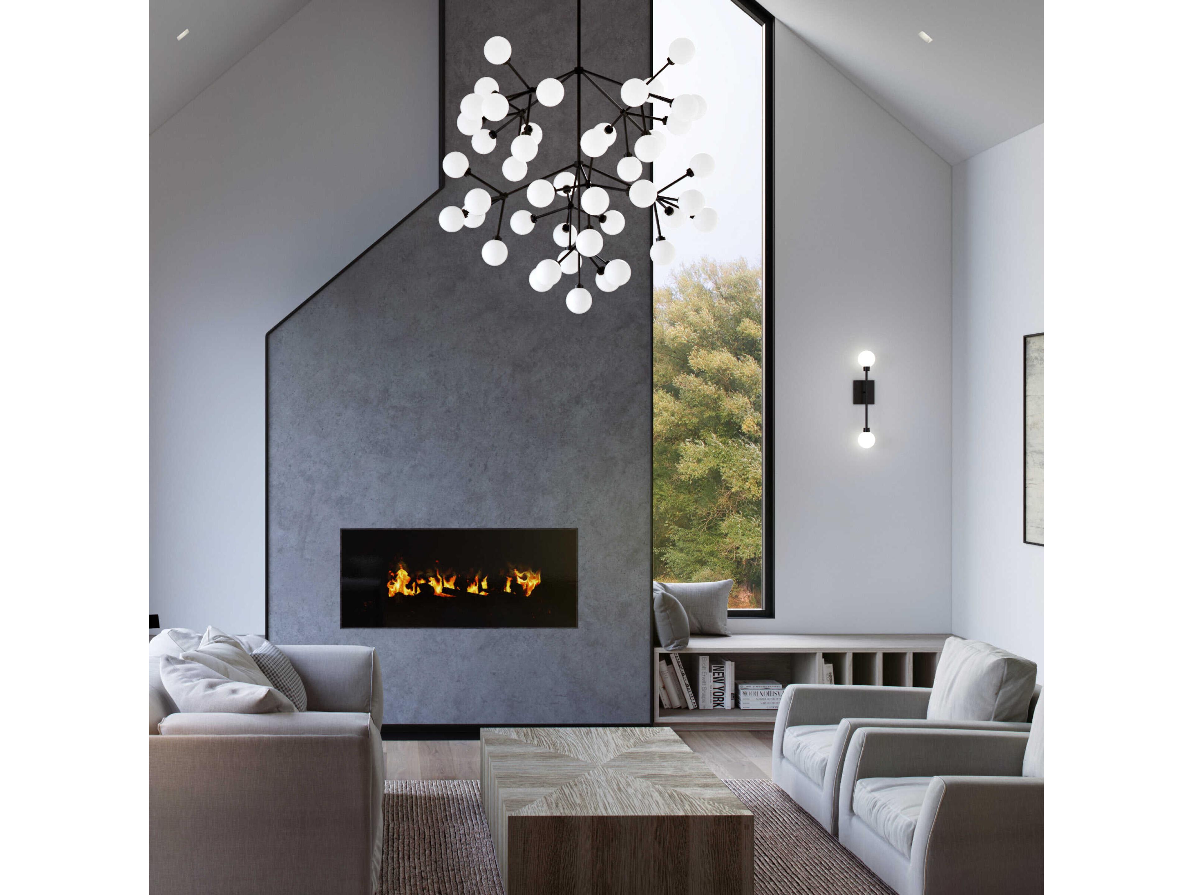 Visual Comfort Modern Mara 2-Light Matte Black Wall Sconce