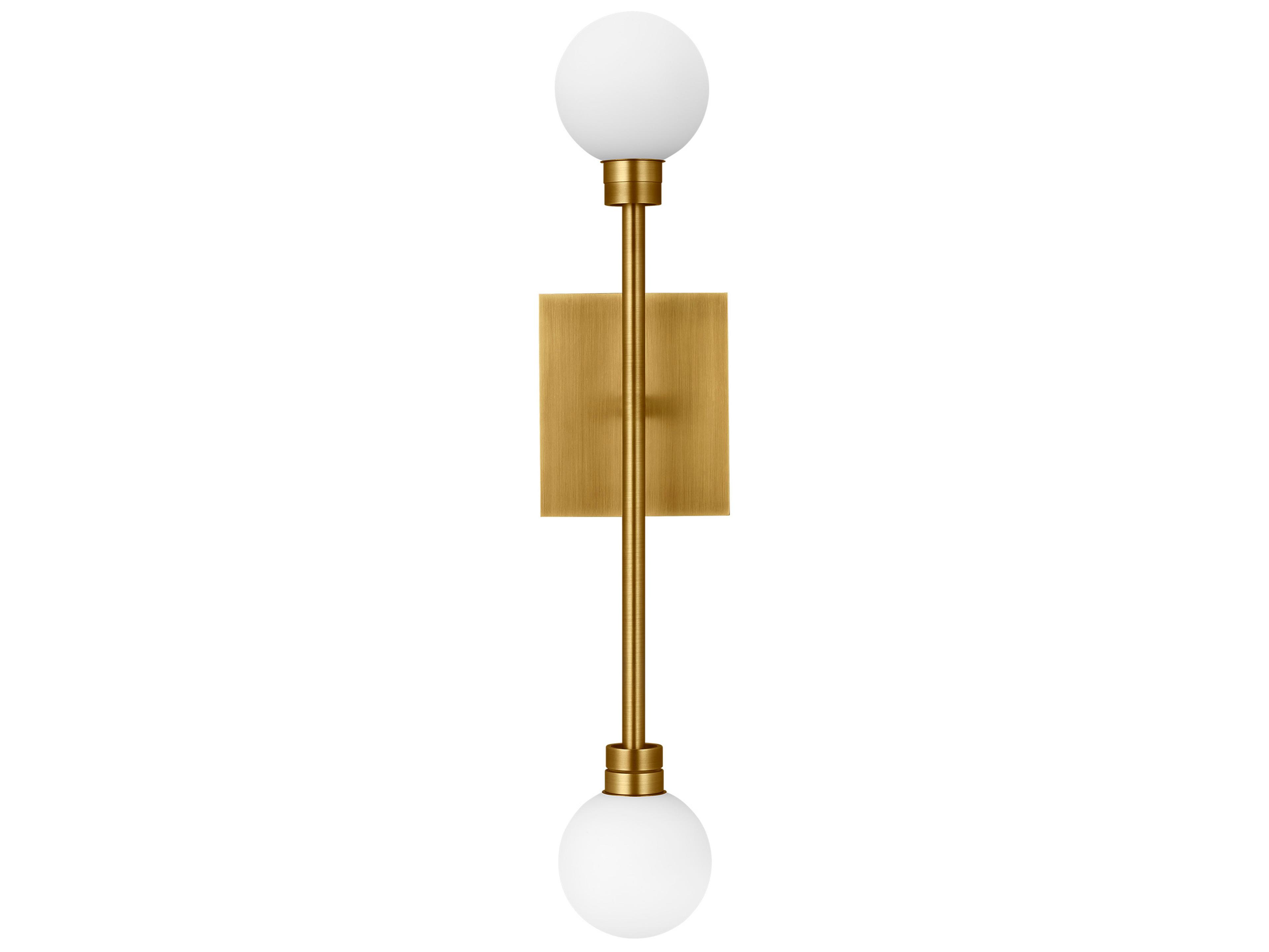 Visual Comfort Modern Mara 2-Light Aged Brass Wall Sconce