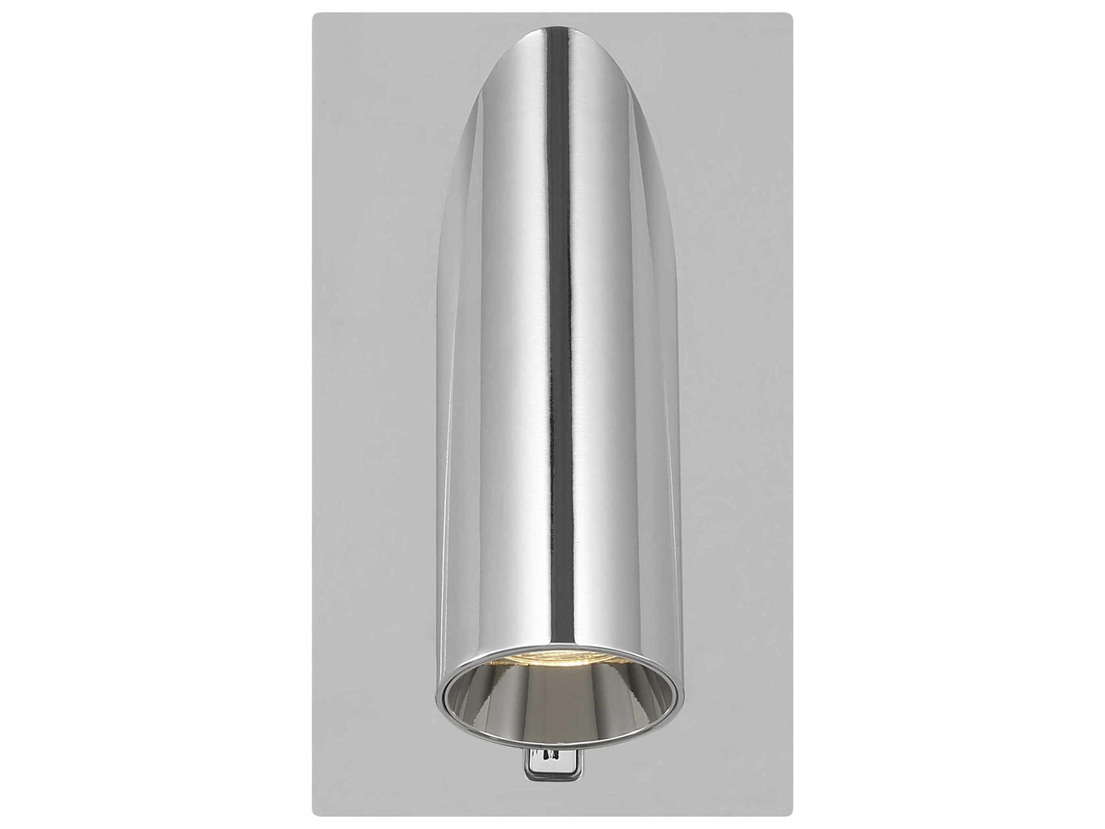 Visual Comfort Modern Ponte 1-Light Polished Nickel Silver Wall Sconce