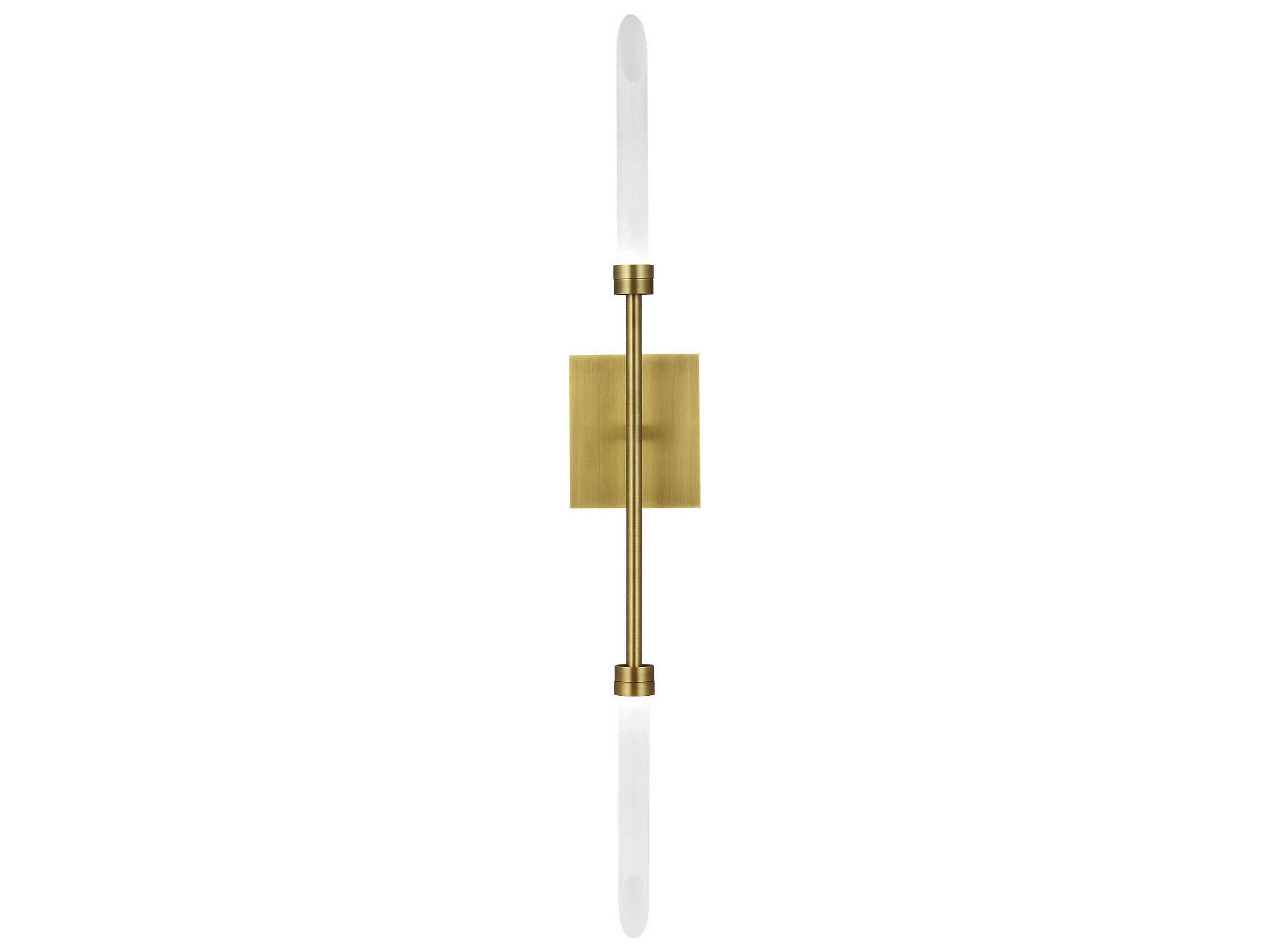 Visual Comfort Modern Spur 2-Light Aged Brass Wall Sconce