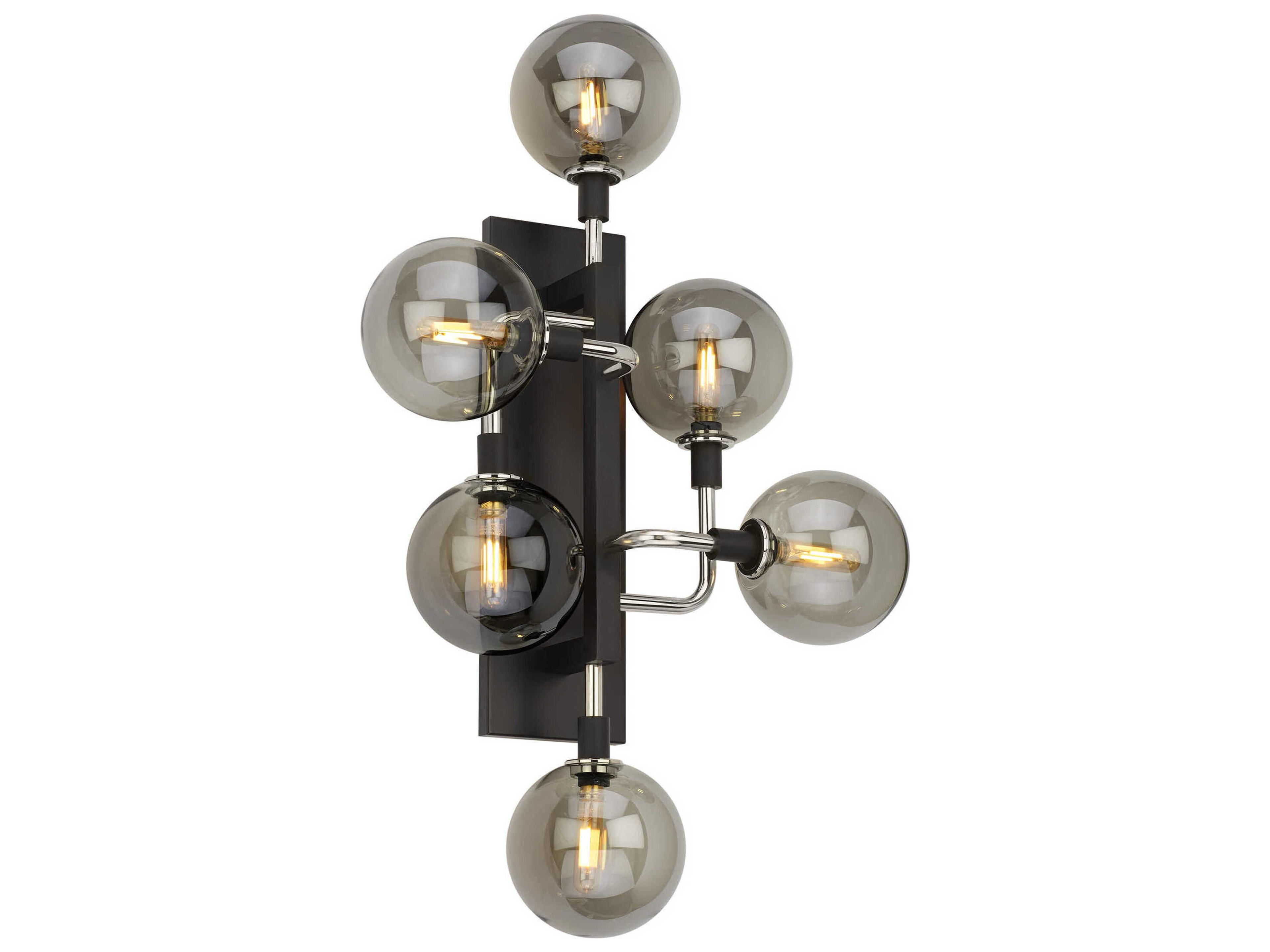 Visual Comfort Modern Viaggio 6-Light Polished Nickel Wall Sconce