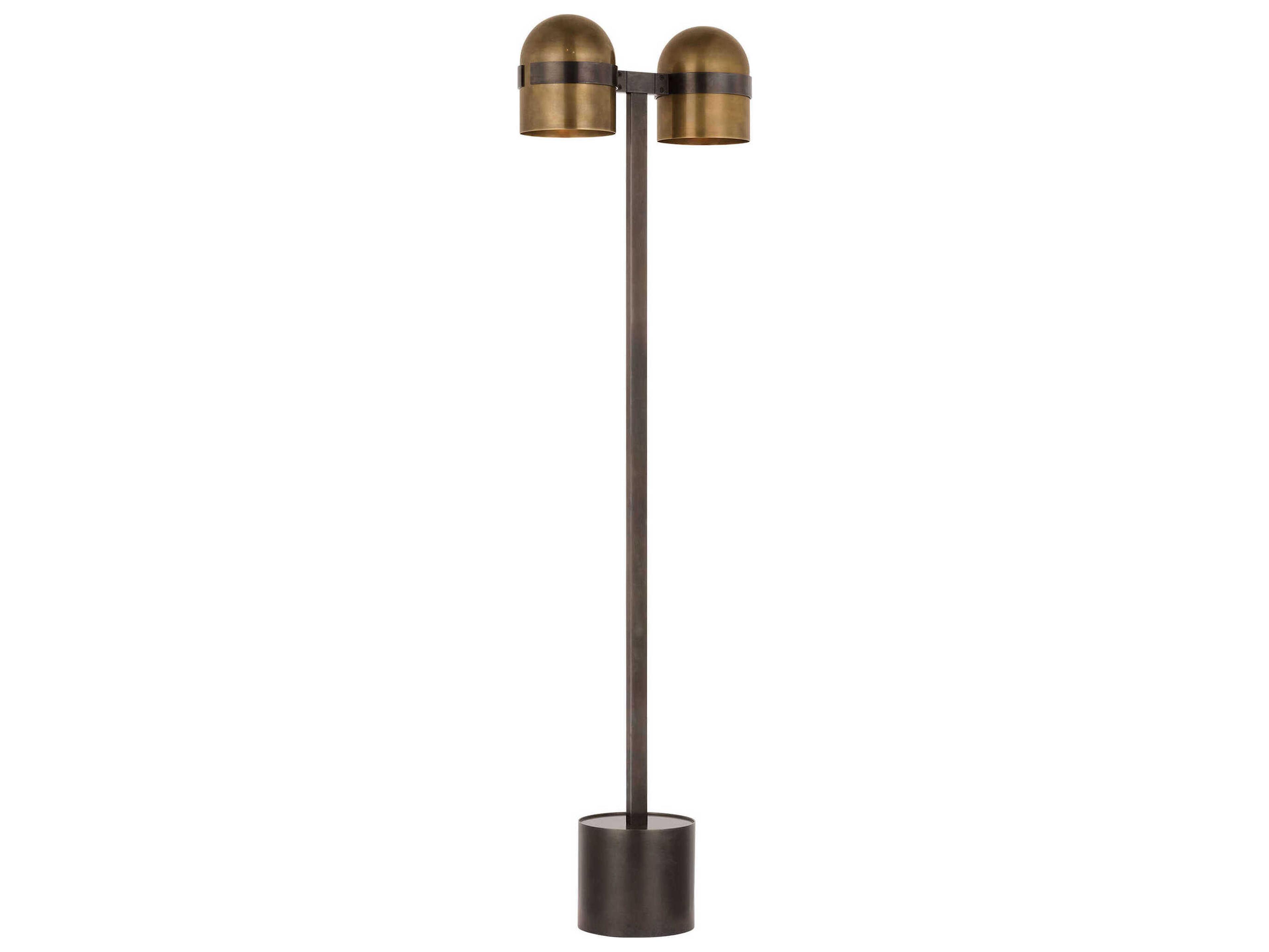 Octavia Blackened Bronze bright Worn Brass Floor Lamp