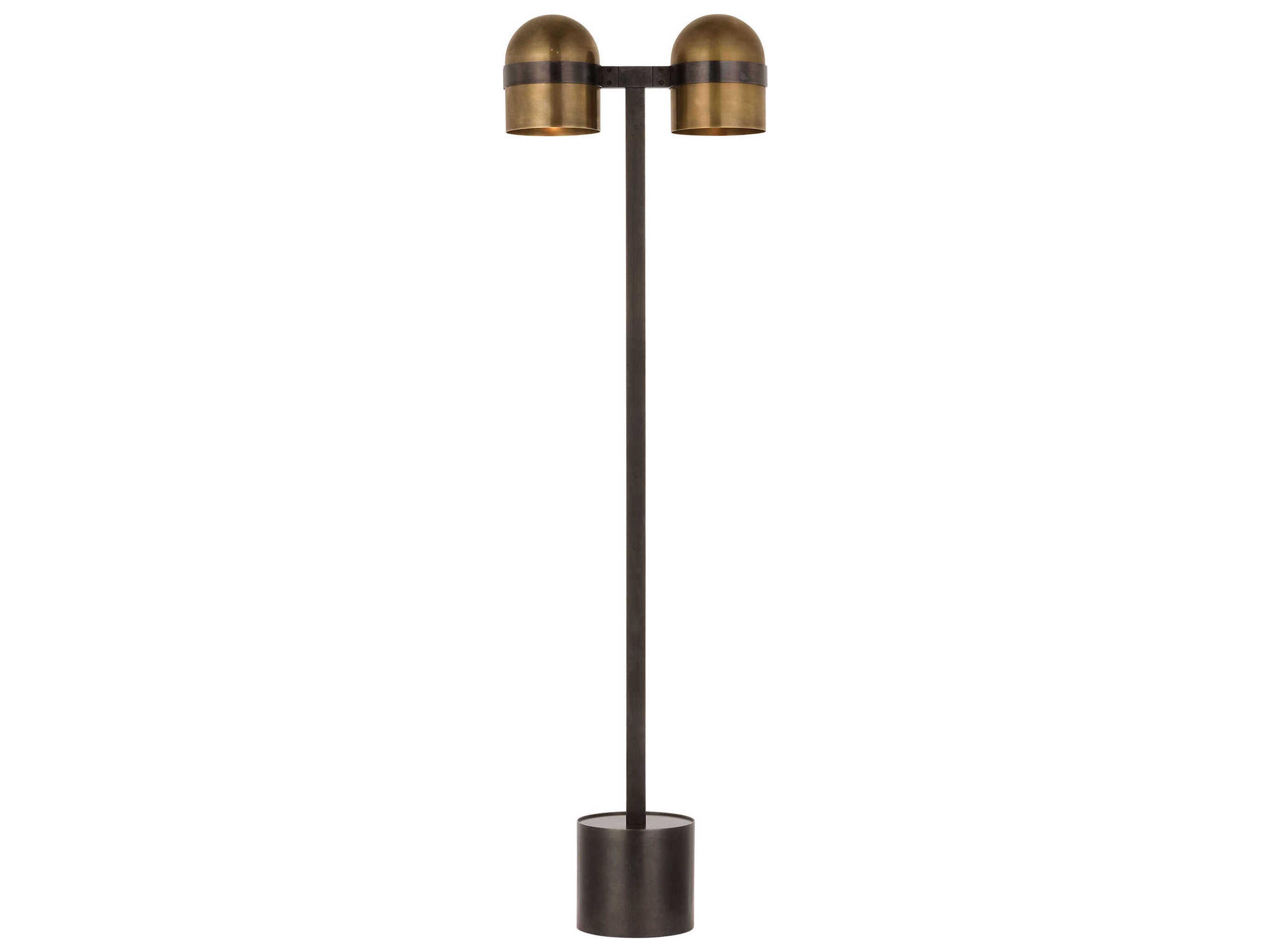 Visual Comfort Modern Octavia Blackened Bronze bright Worn Brass Floor Lamp
