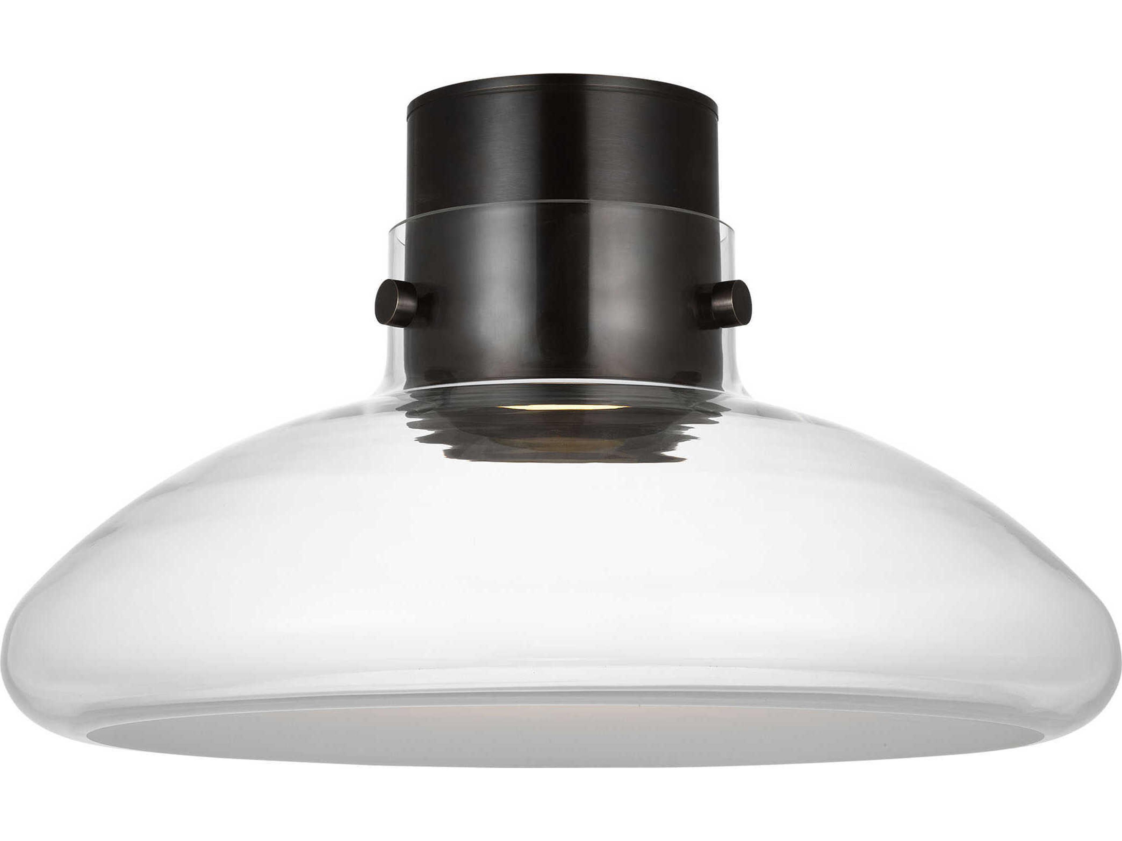 Visual Comfort Modern Morgan 1-Light Burnished Bronze Dome Semi Flush Mount