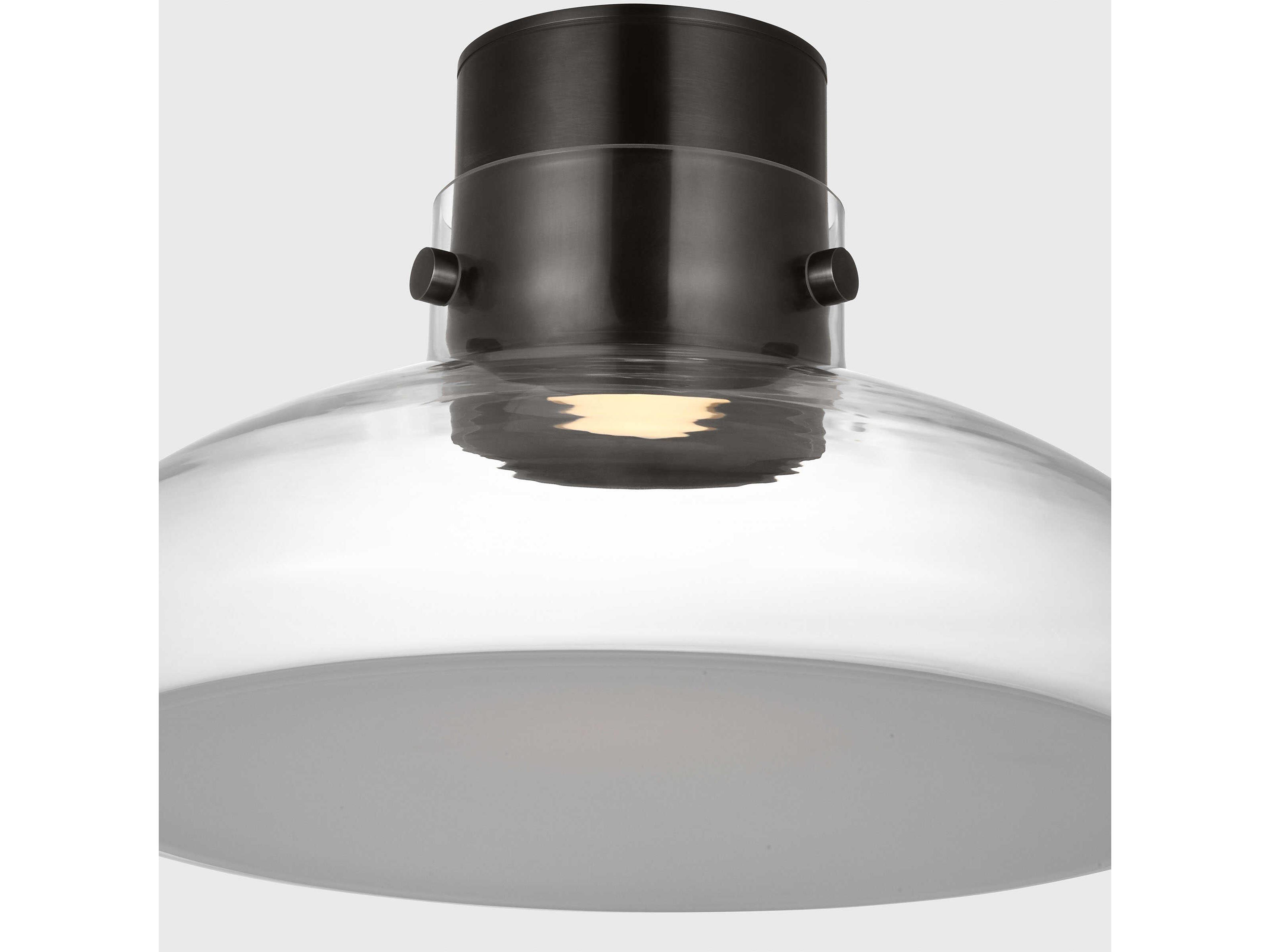 Visual Comfort Modern Morgan 1-Light Burnished Bronze Dome Semi Flush Mount