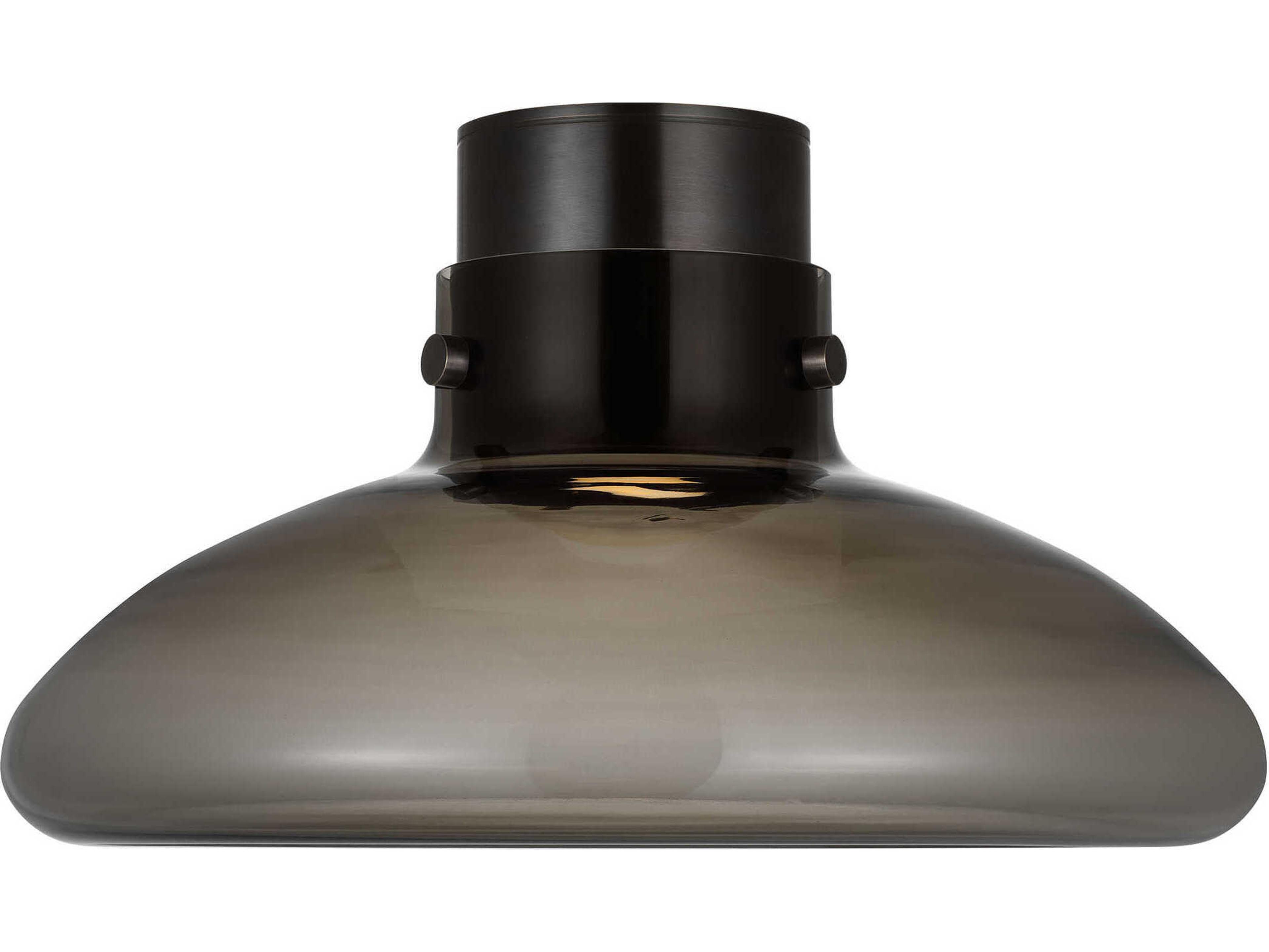 Morgan 1-Light Burnished Bronze Dome Semi Flush Mount