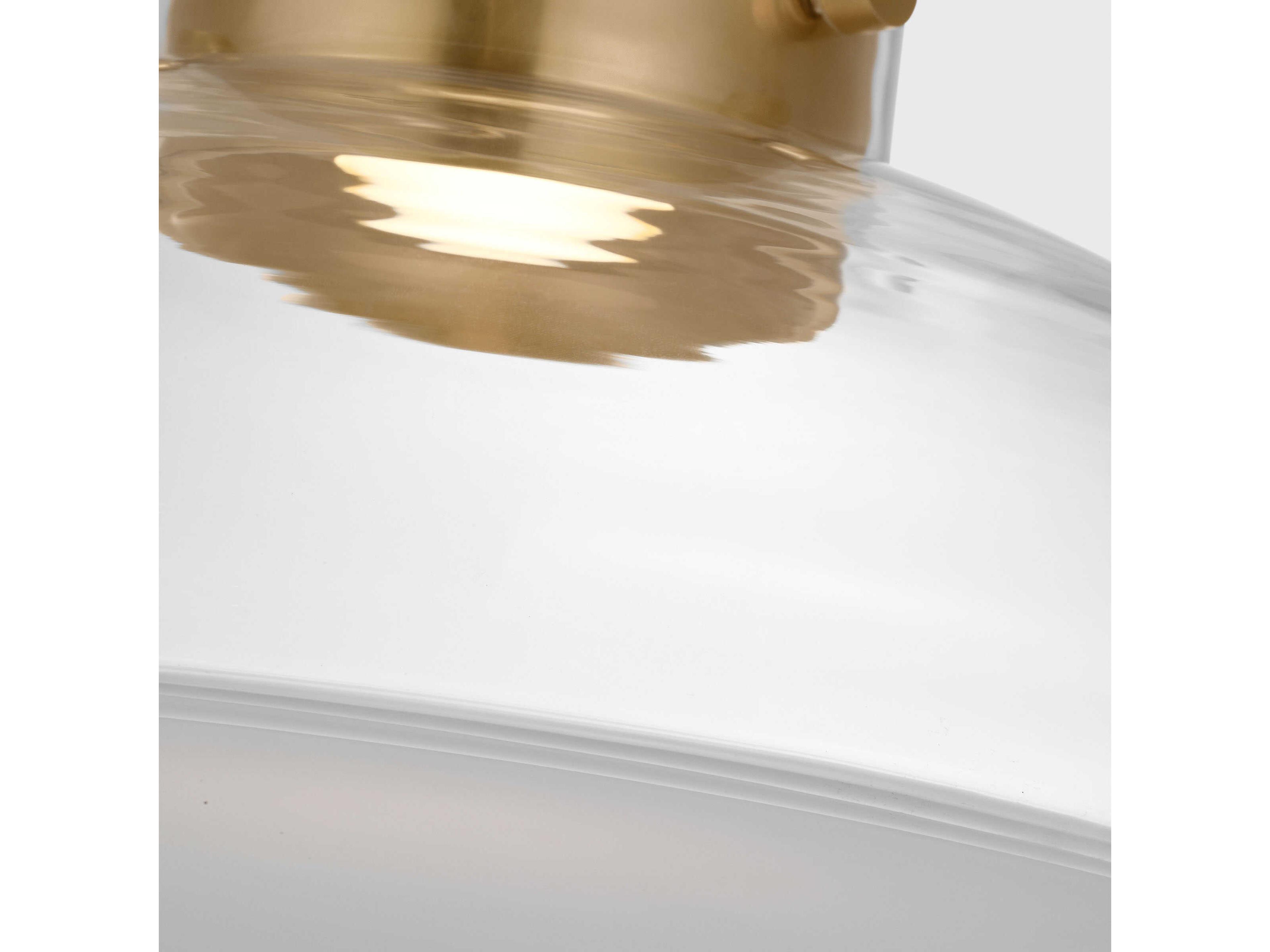 Visual Comfort Modern Morgan 1-Light Brass Dome Semi Flush Mount