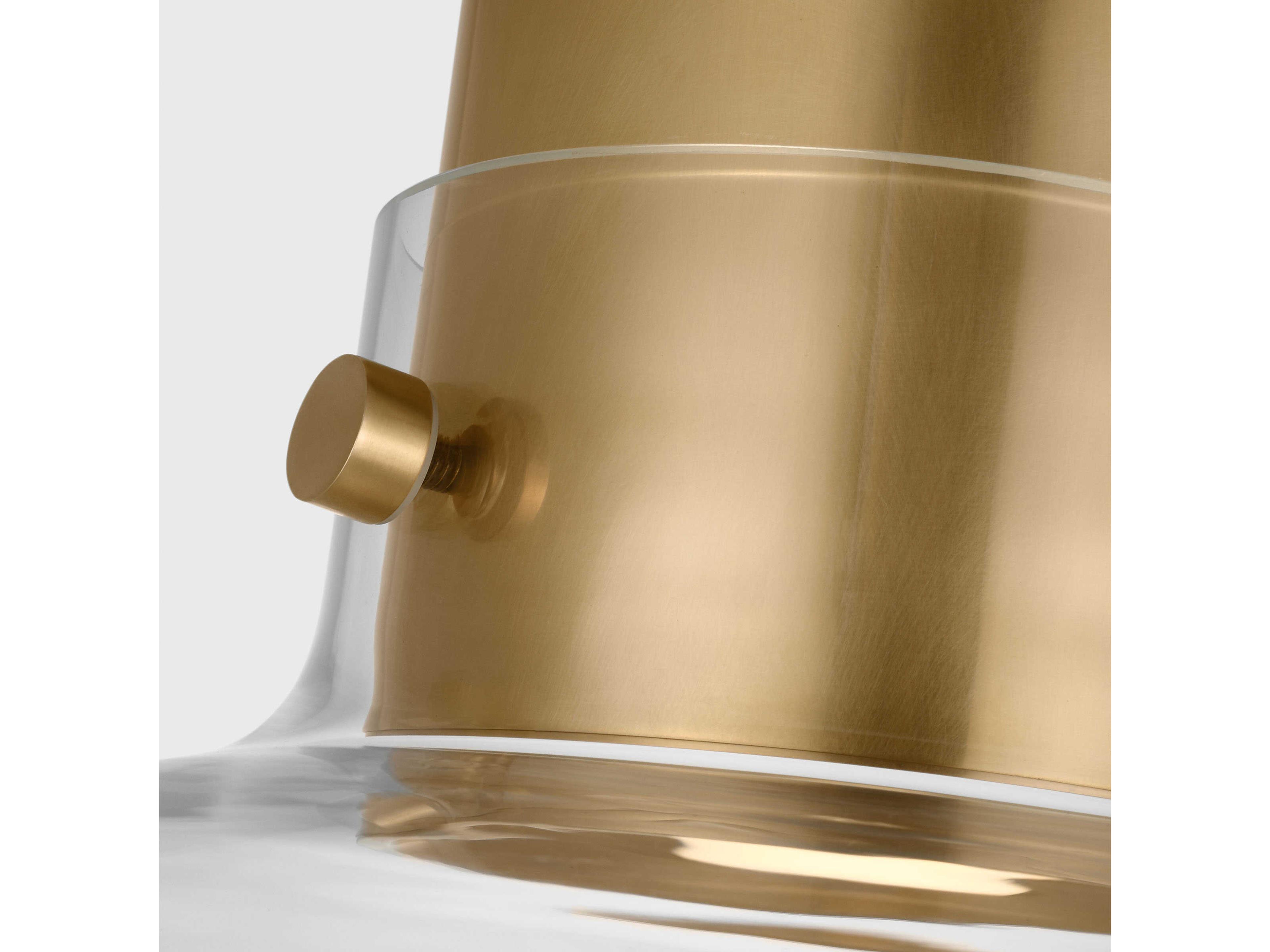 Visual Comfort Modern Morgan 1-Light Brass Dome Semi Flush Mount