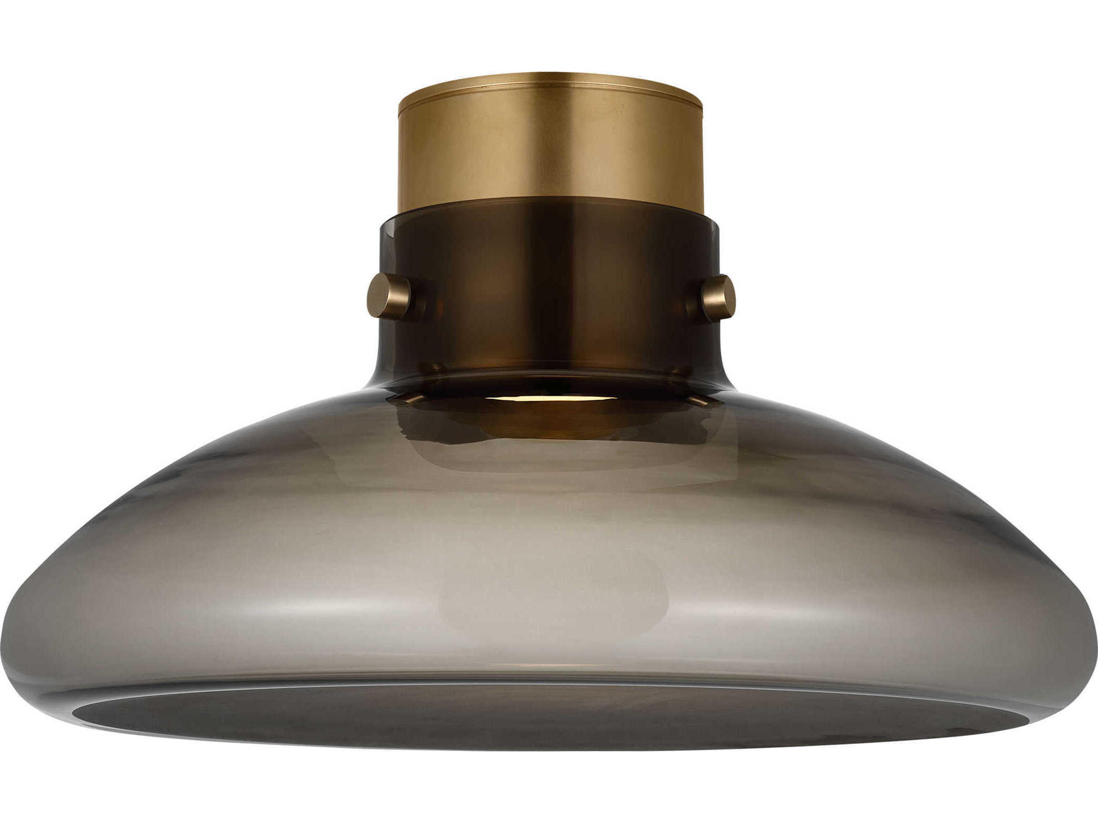 Visual Comfort Modern Morgan 1-Light Brass Dome Semi Flush Mount