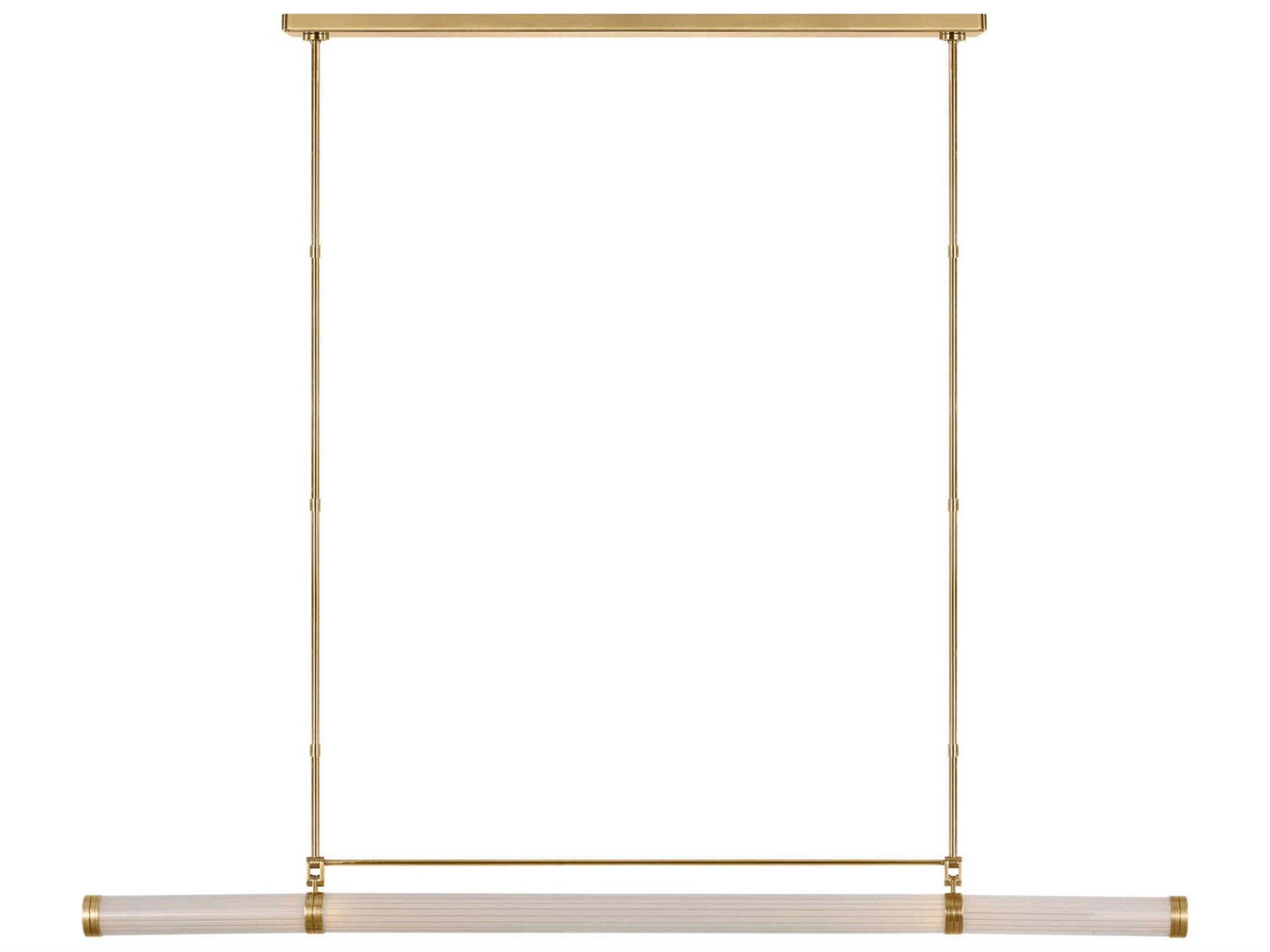 Visual Comfort Modern Alo 1-Light Polished Natural Brass Cylinder Linear Island Pendant