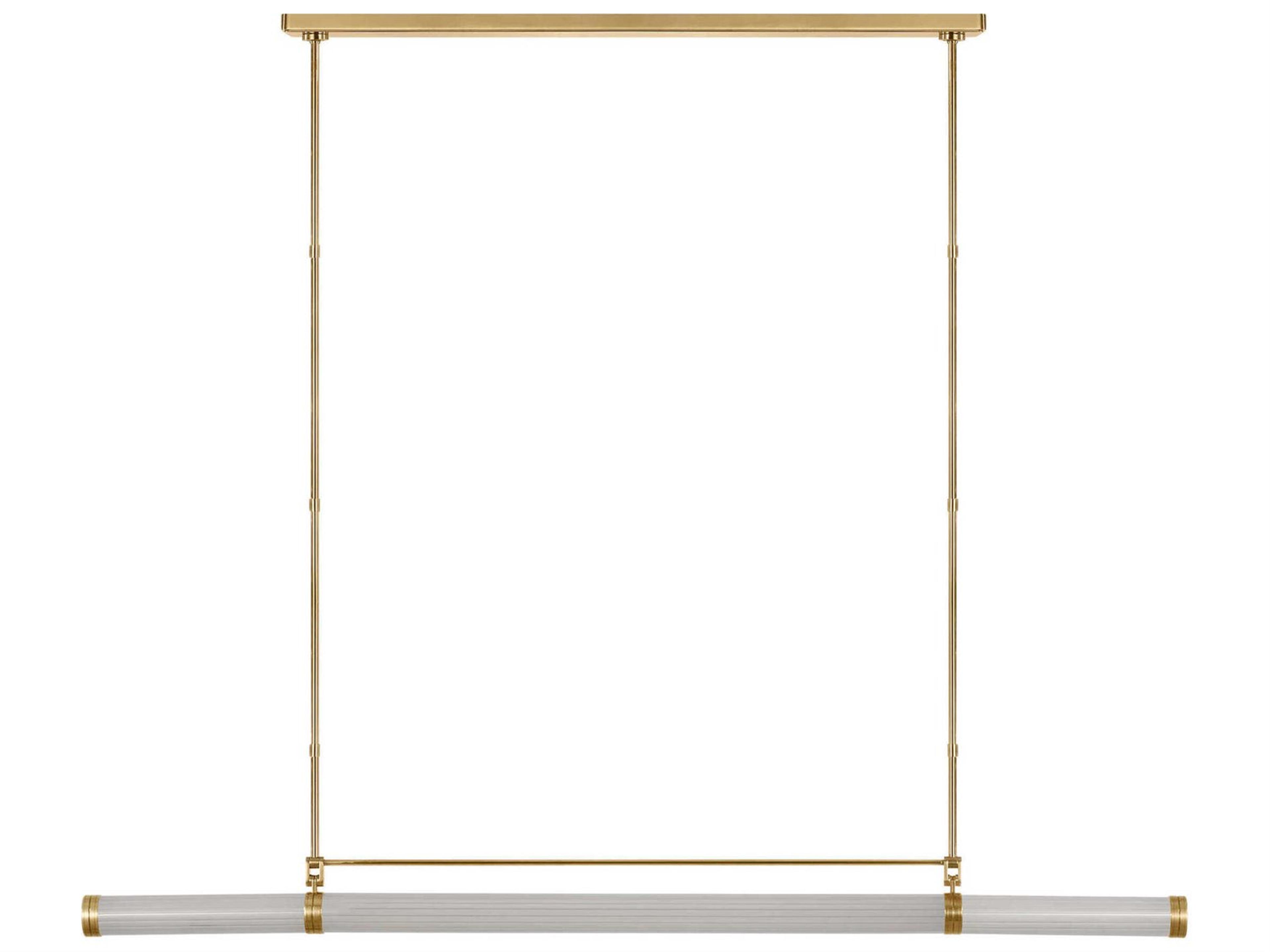 Visual Comfort Modern Alo 1-Light Polished Natural Brass Cylinder Linear Island Pendant