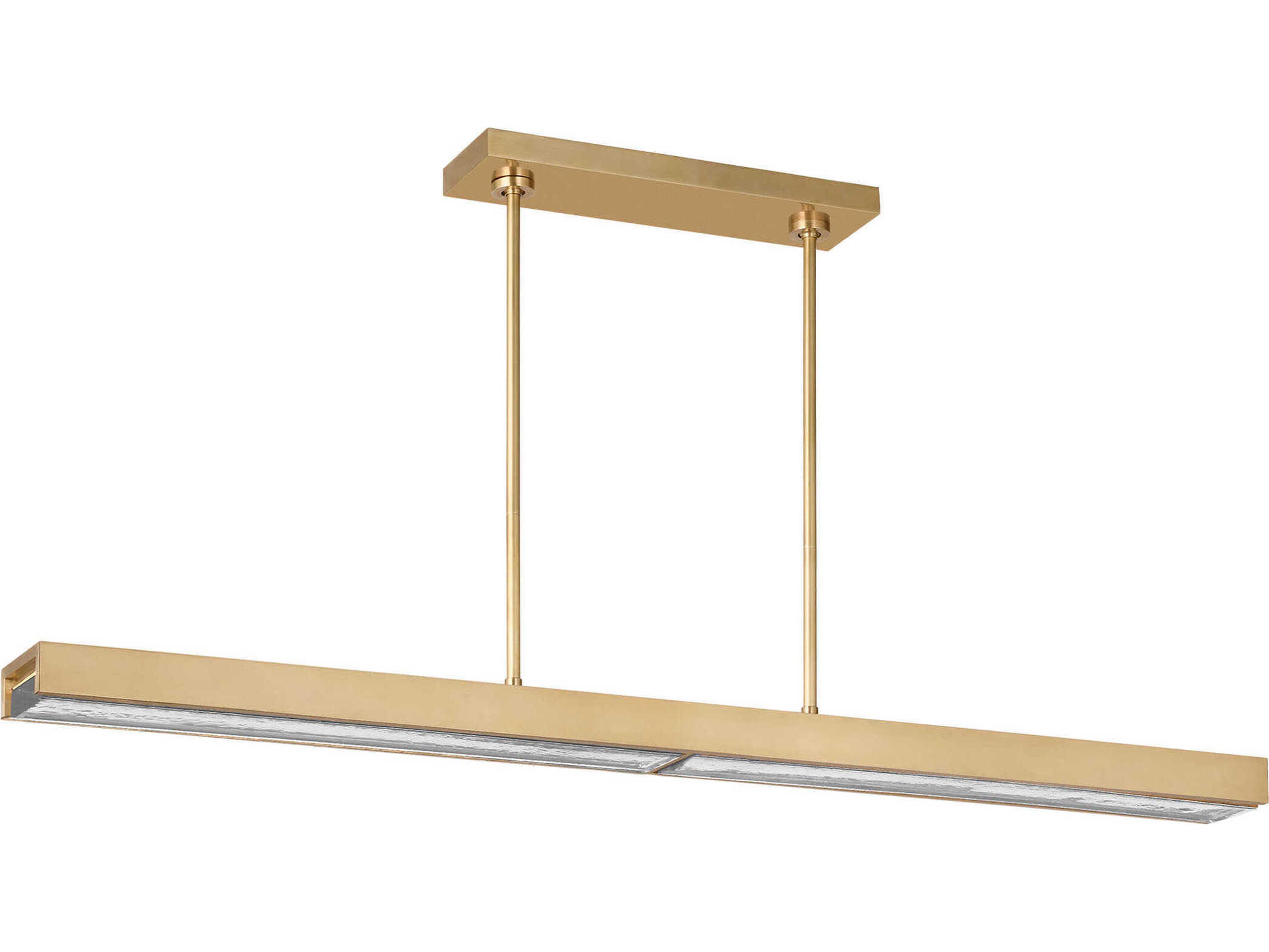 Visual Comfort Modern Maybeck 2-Light Hand Rubbed Antique Brass Linear Island Pendant