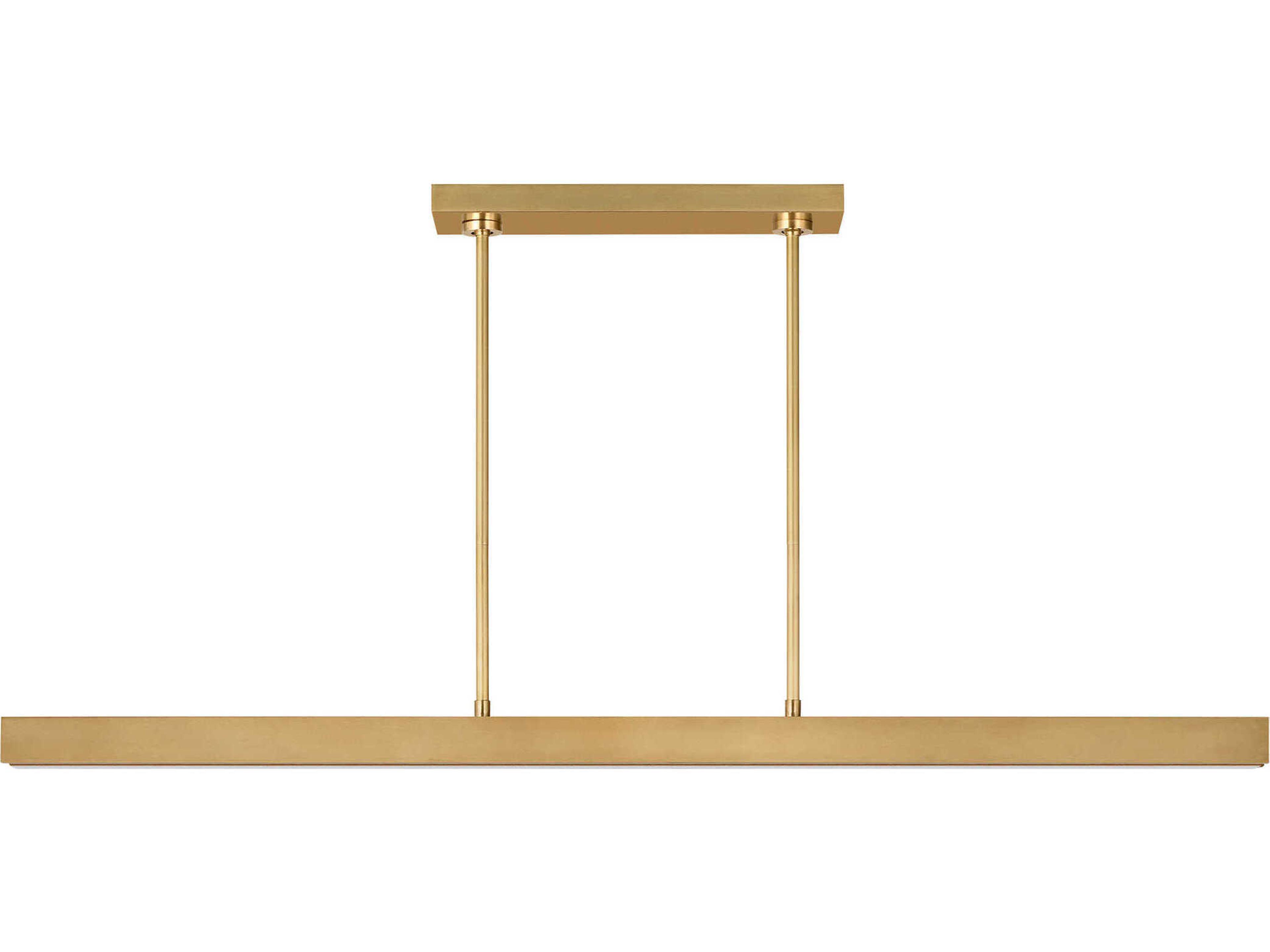 Visual Comfort Modern Maybeck 2-Light Hand Rubbed Antique Brass Linear Island Pendant