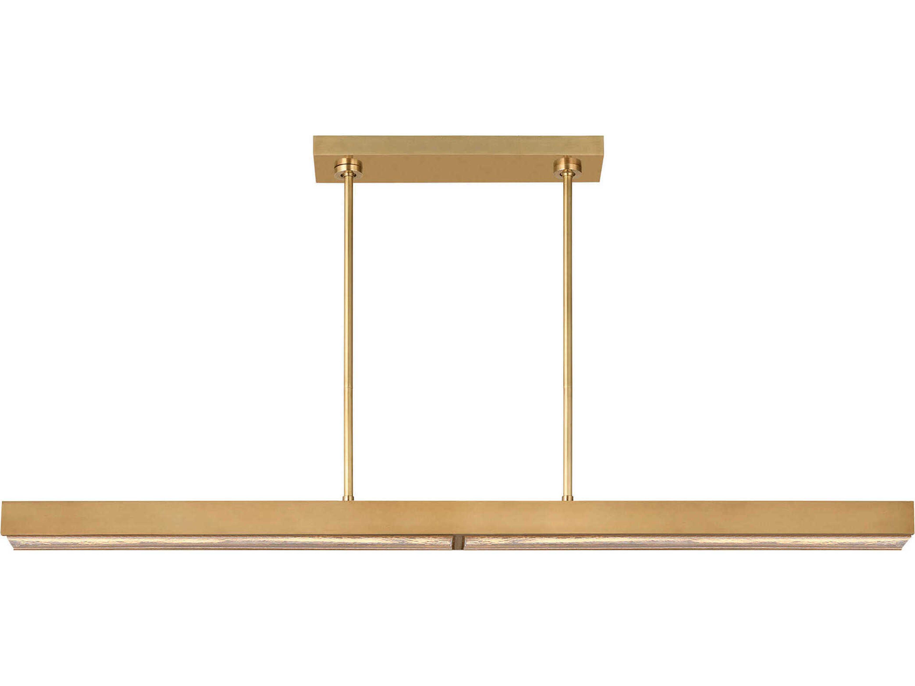 Visual Comfort Modern Maybeck 2-Light Hand Rubbed Antique Brass Linear Island Pendant