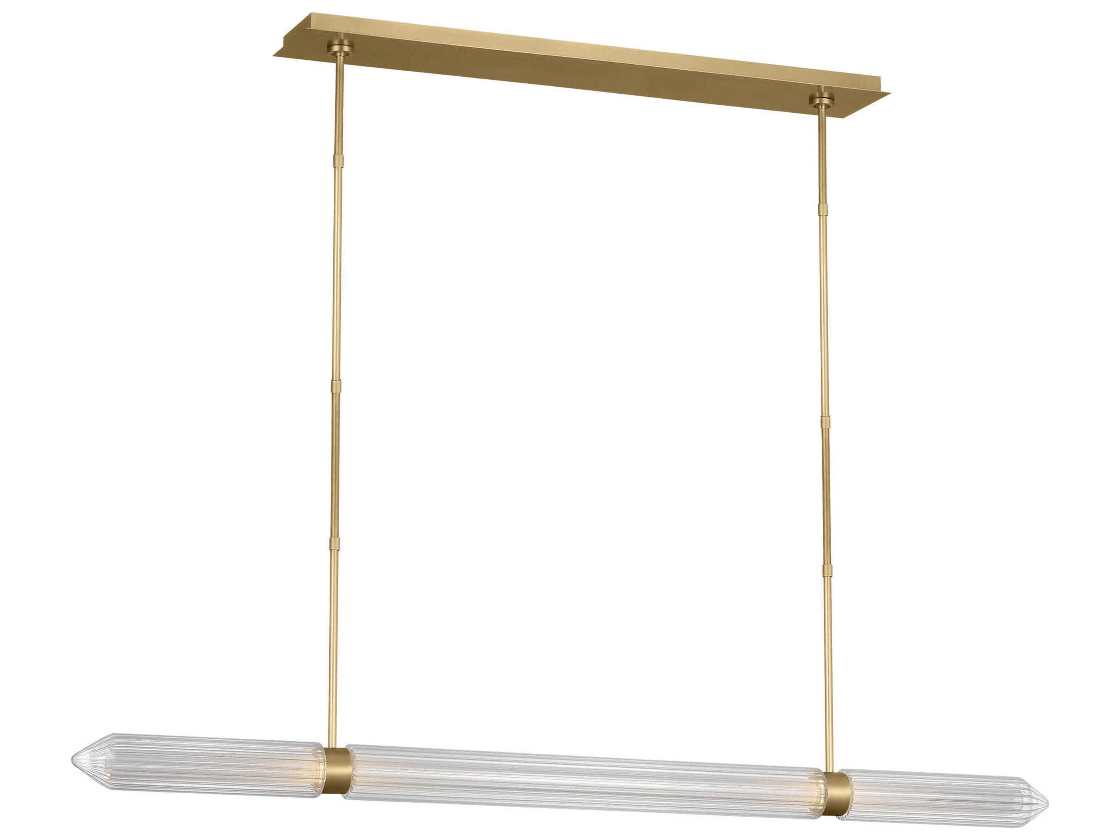 Langston 61 Inch LED Linear Chandelier in Plated Brass